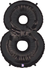 Betallic 8 Black 34 inch Shaped Foil Balloon Packaged 1ct