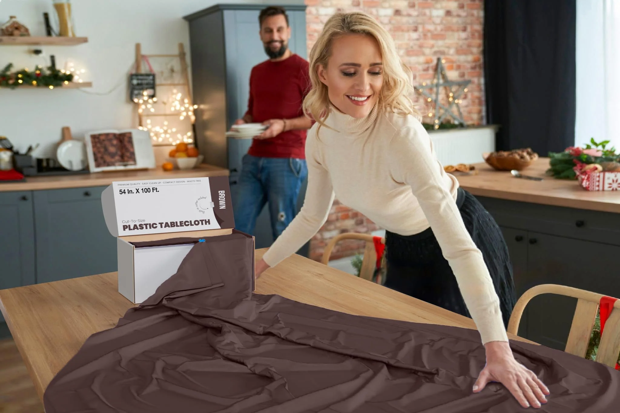 54 In. x 100 Ft. Cut To Size Table Roll | Brown