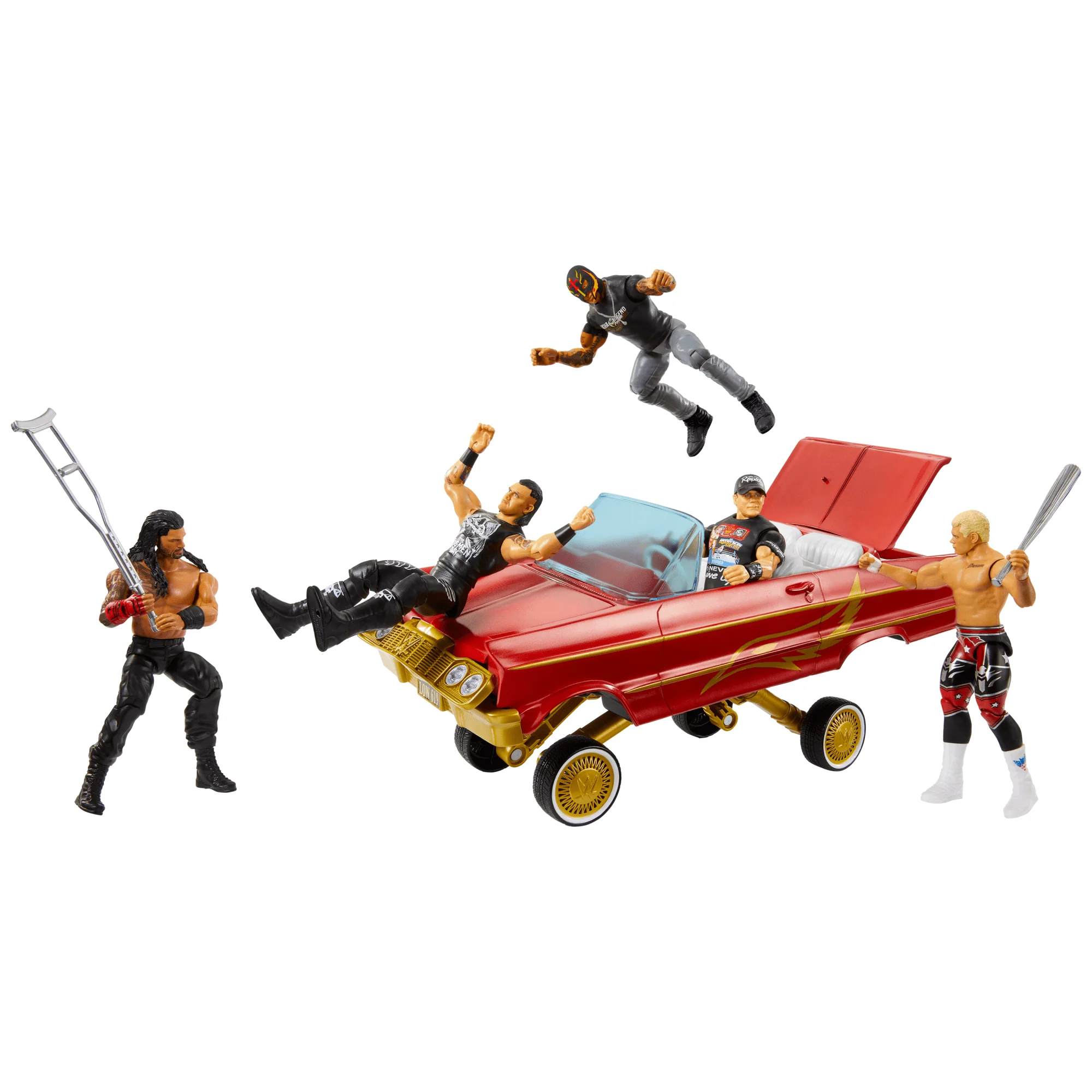 WWE Lucha Low Rider Vehicle Set With Rey Mysterio Main EVent Action Figure & Toy Car