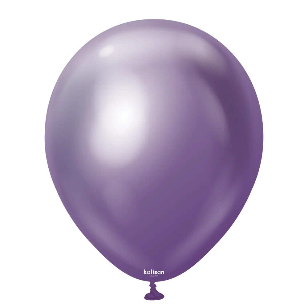 12 inch Kalisan Mirror Violet Latex Balloons 50ct