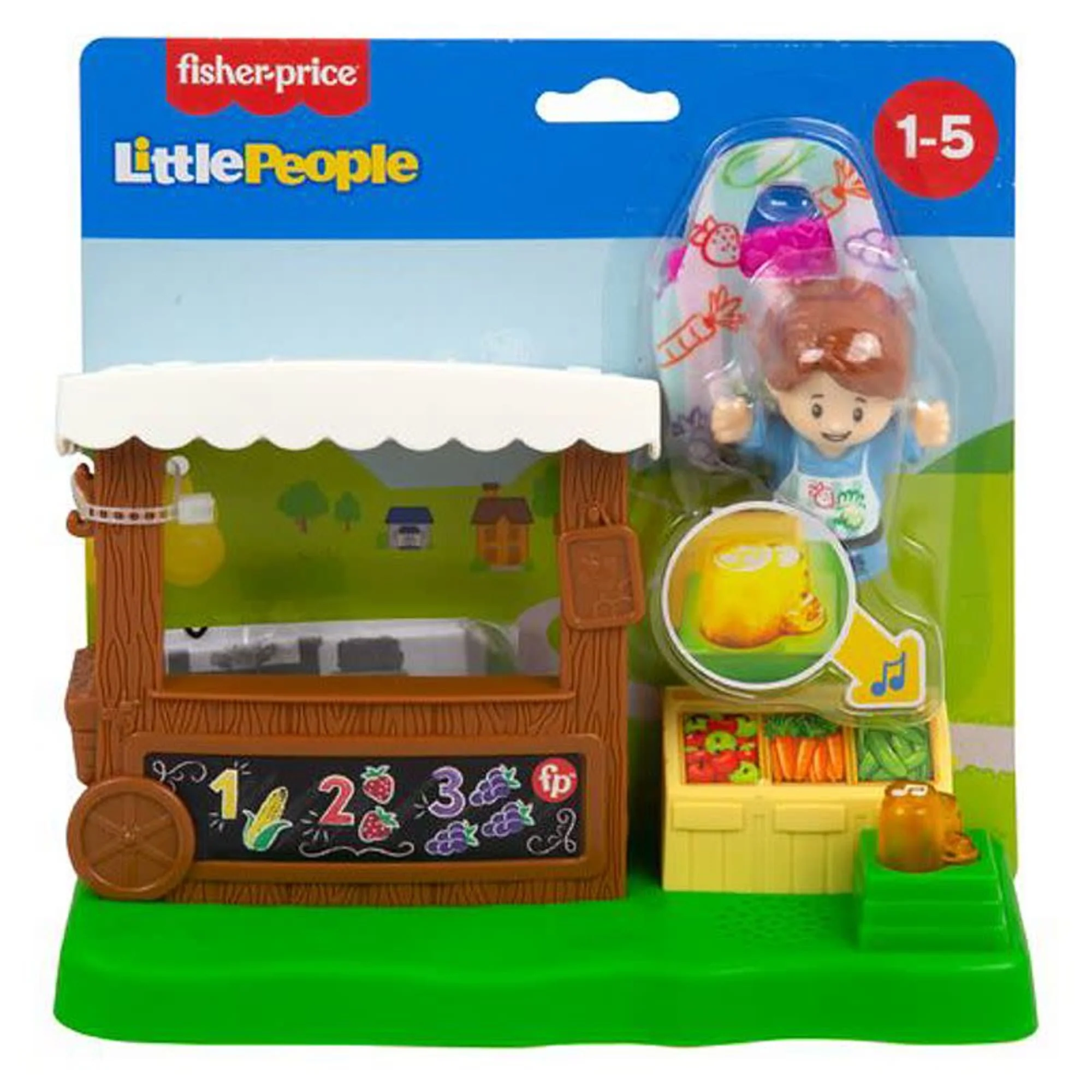 Fisher-Price Little People Farmers Market Toddler Playset With Light And Sounds, 4 Pieces