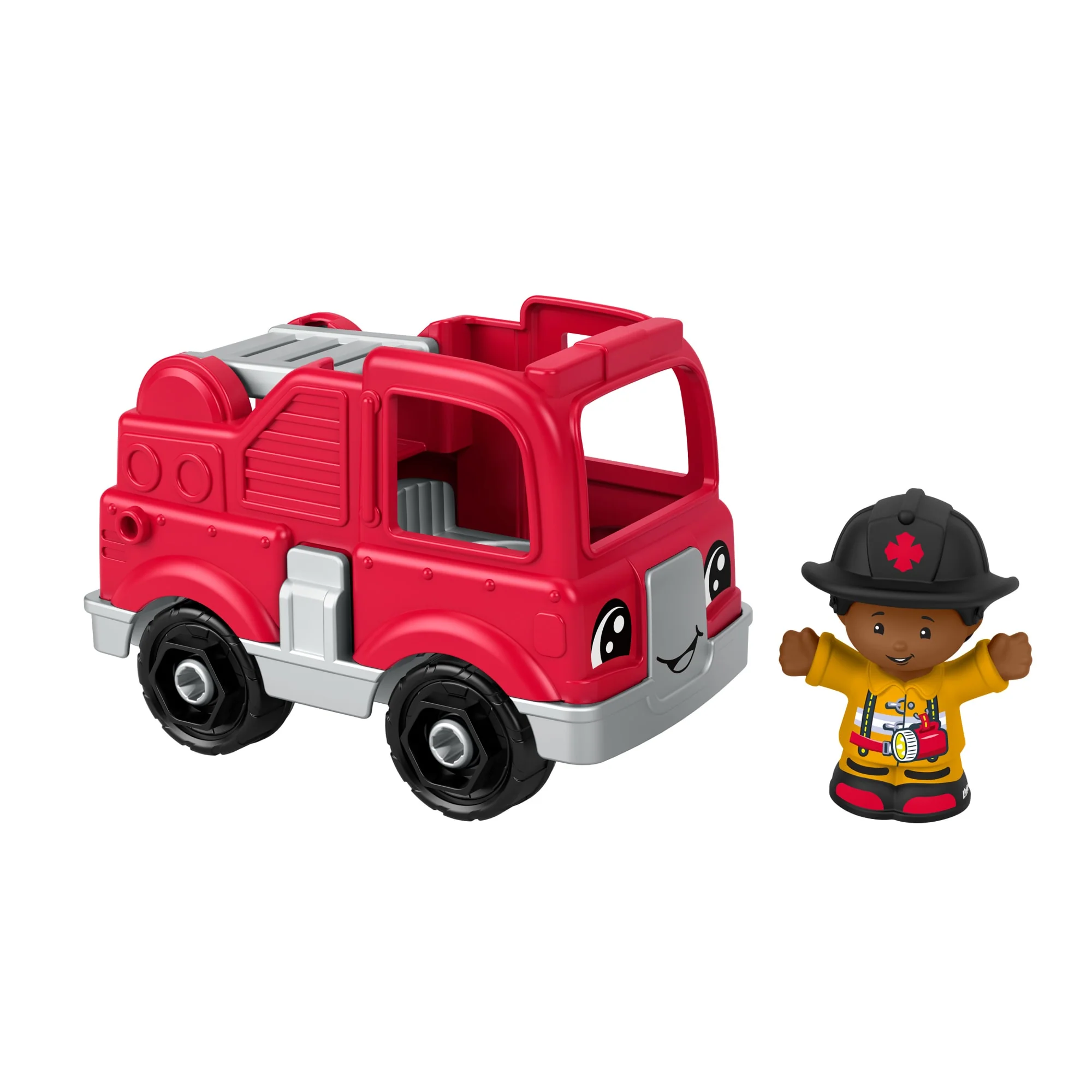 Fisher-Price Little People Toy Firetruck & Firefighter Figure Set For Toddlers, 2 Pieces