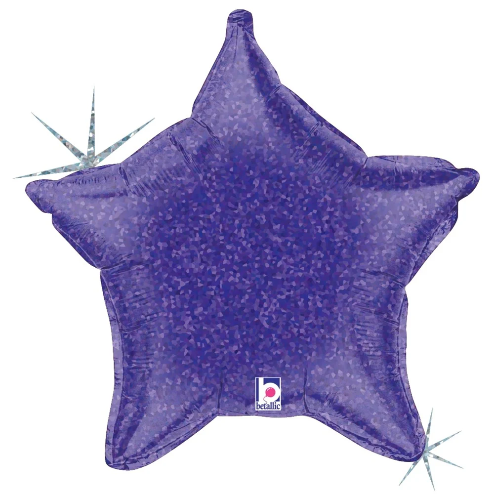 Betallic Purple Holographic Star 21 inch Star-Shape Holographic 1ct