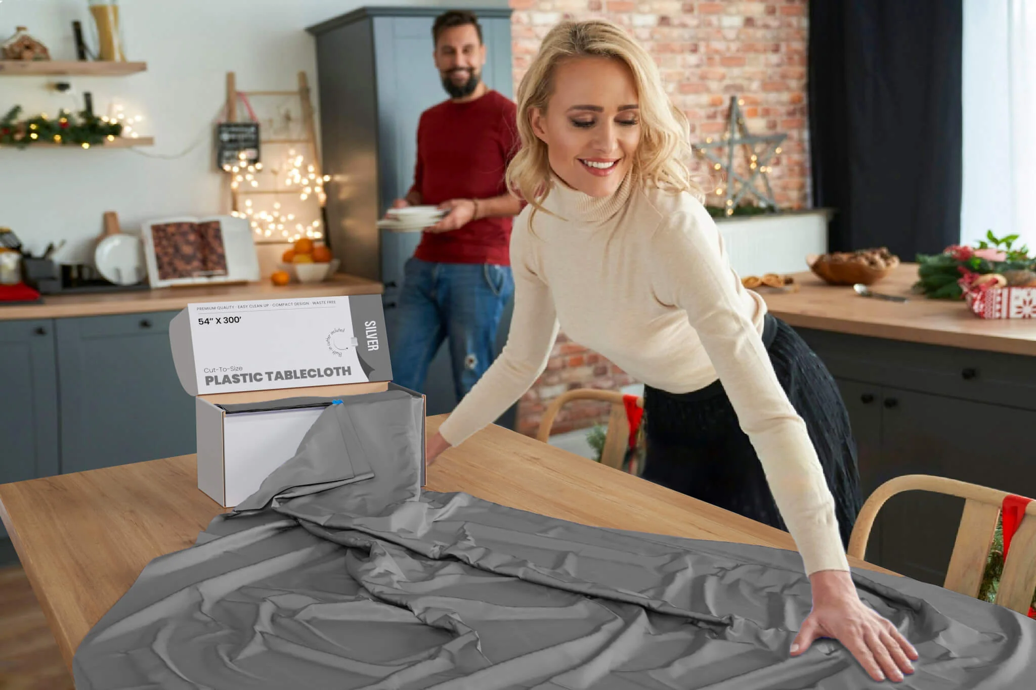 54 In. x 300 Ft. Cut To Size Table Roll | Silver