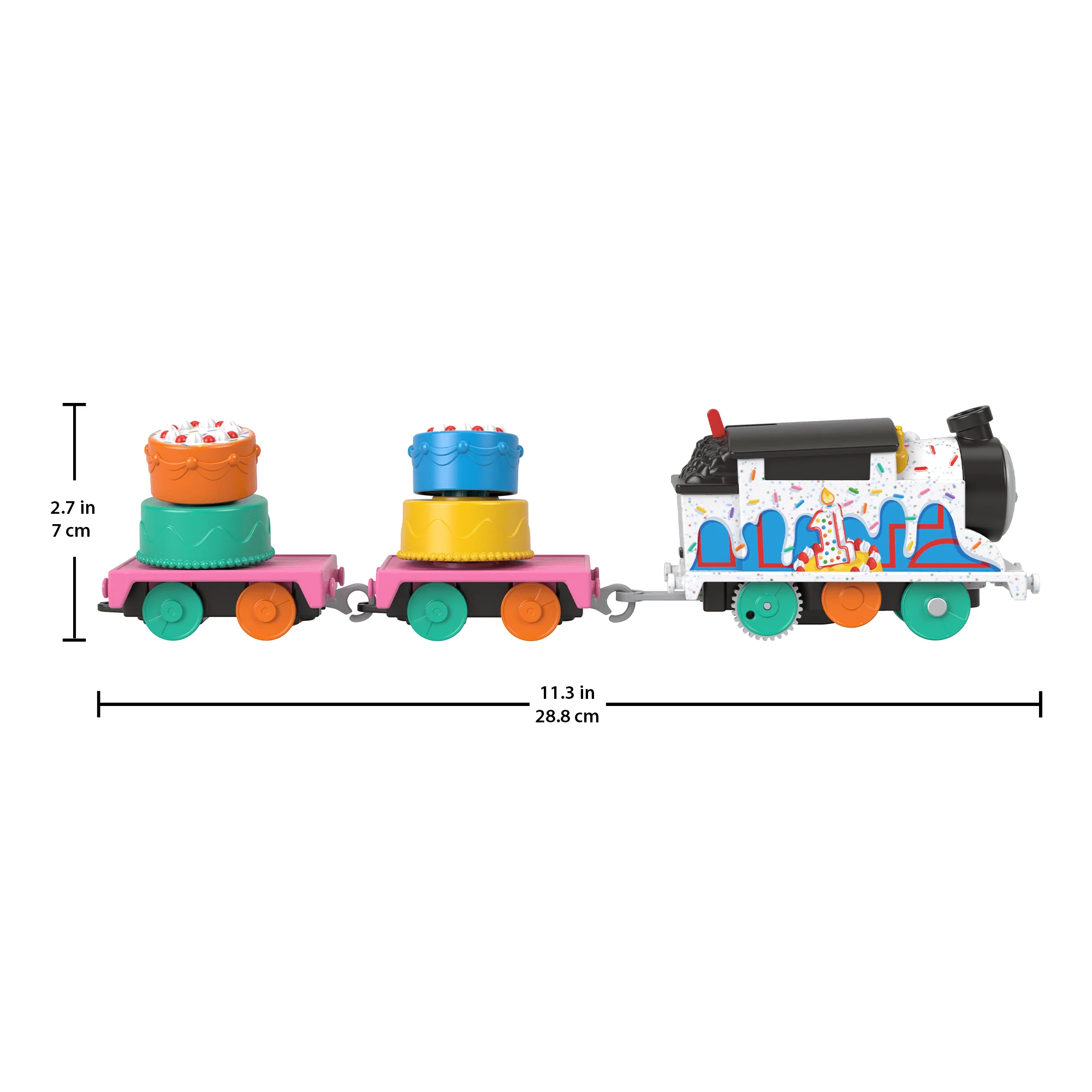 Thomas & Friends Wobbly Cake Thomas Motorized Toy Train Engine & Cargo For Preschool Kids