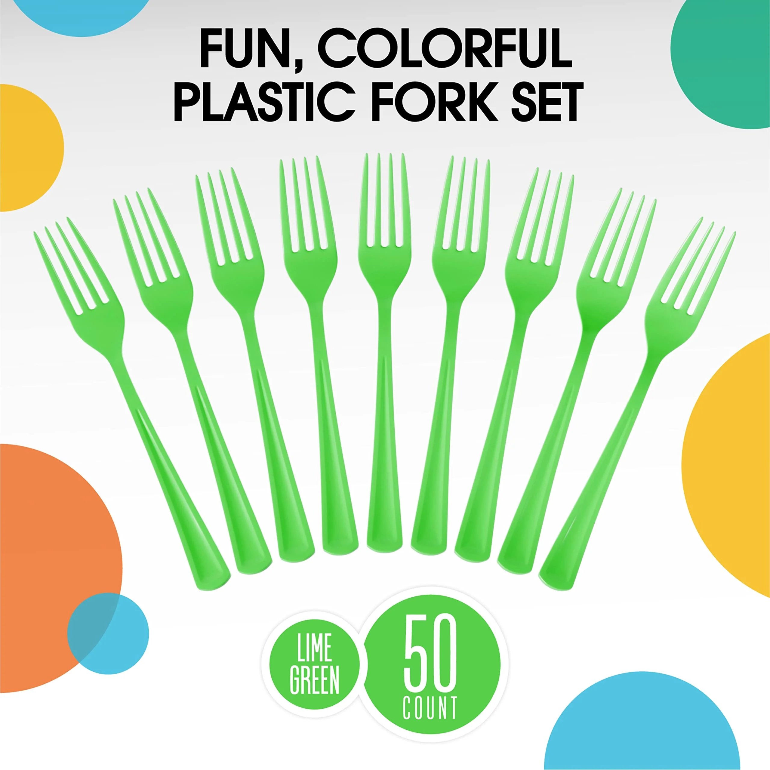 Heavy Duty Lime Green Plastic Forks | 50 Count