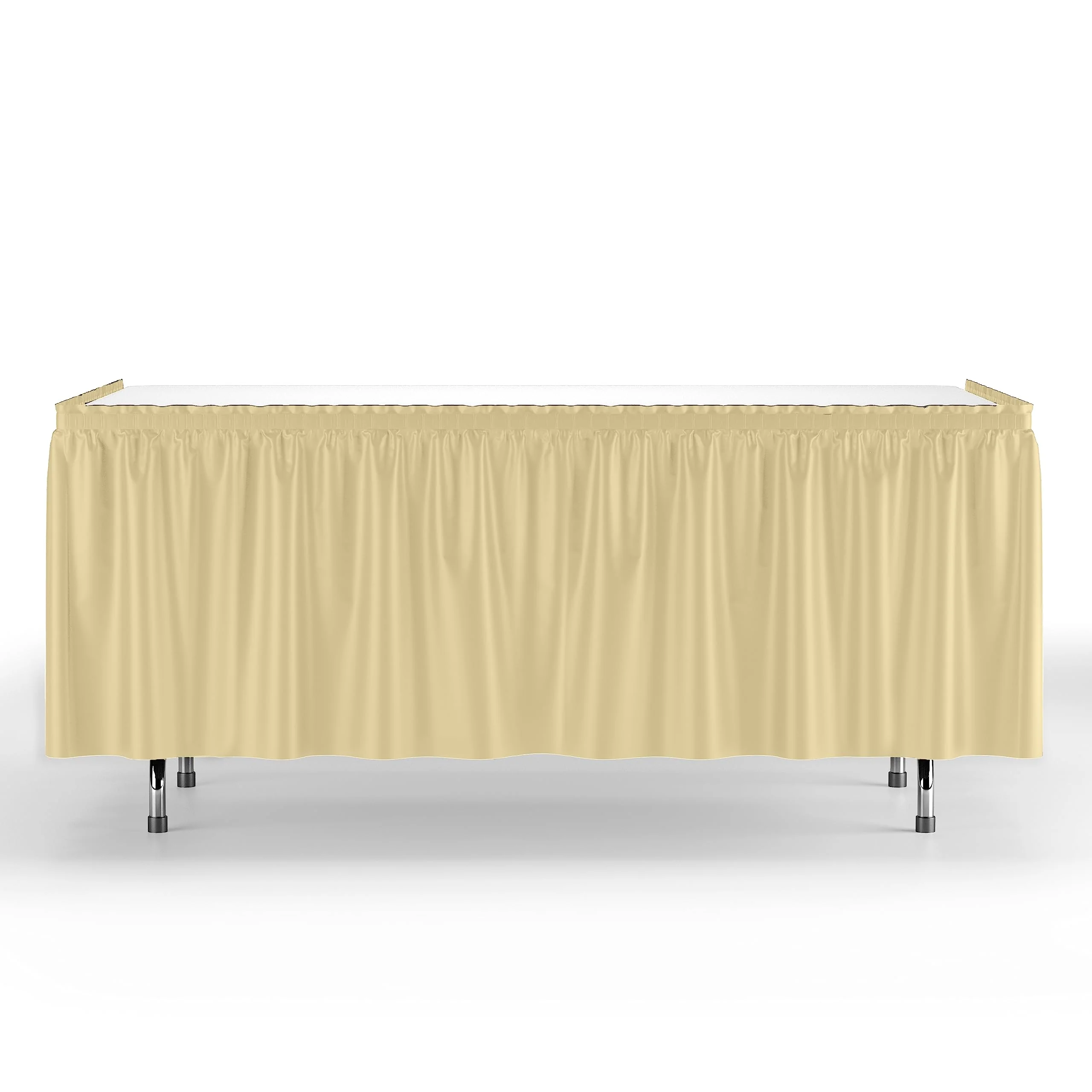Light Yellow Plastic Table Skirt