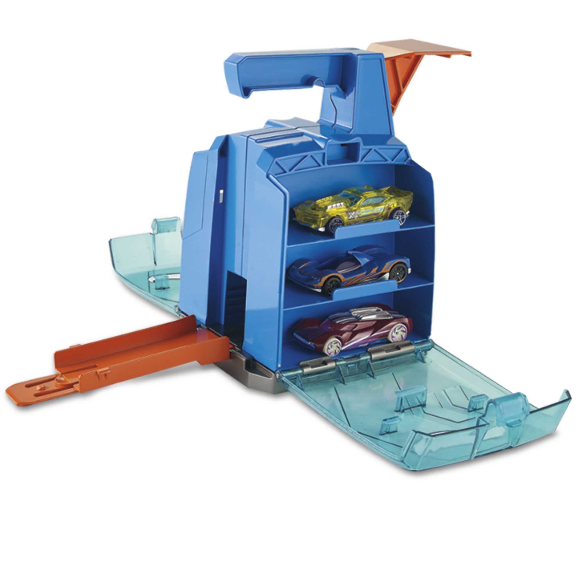 Hot Wheels Launcher Case Storage For 6 1:64 Scale Toy Cars Ages 5 To 10