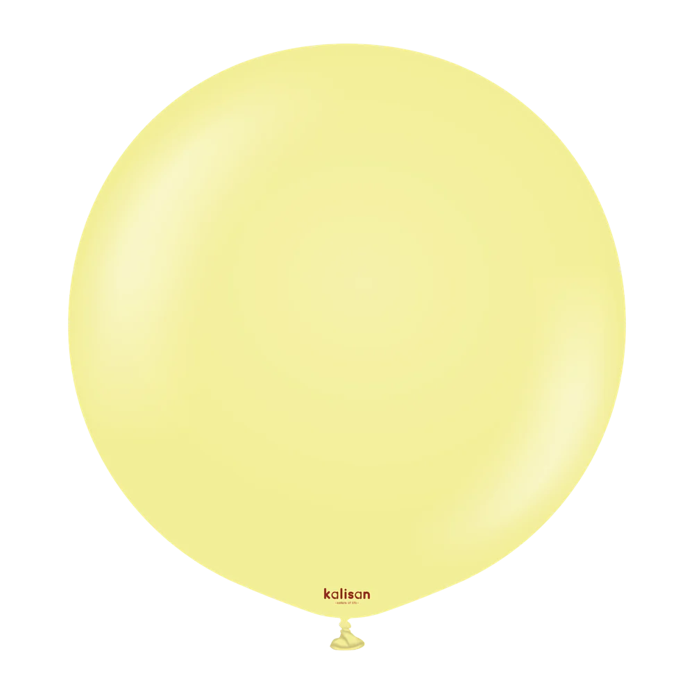 24 inch Kalisan Macaron Yellow Latex Balloons 2ct