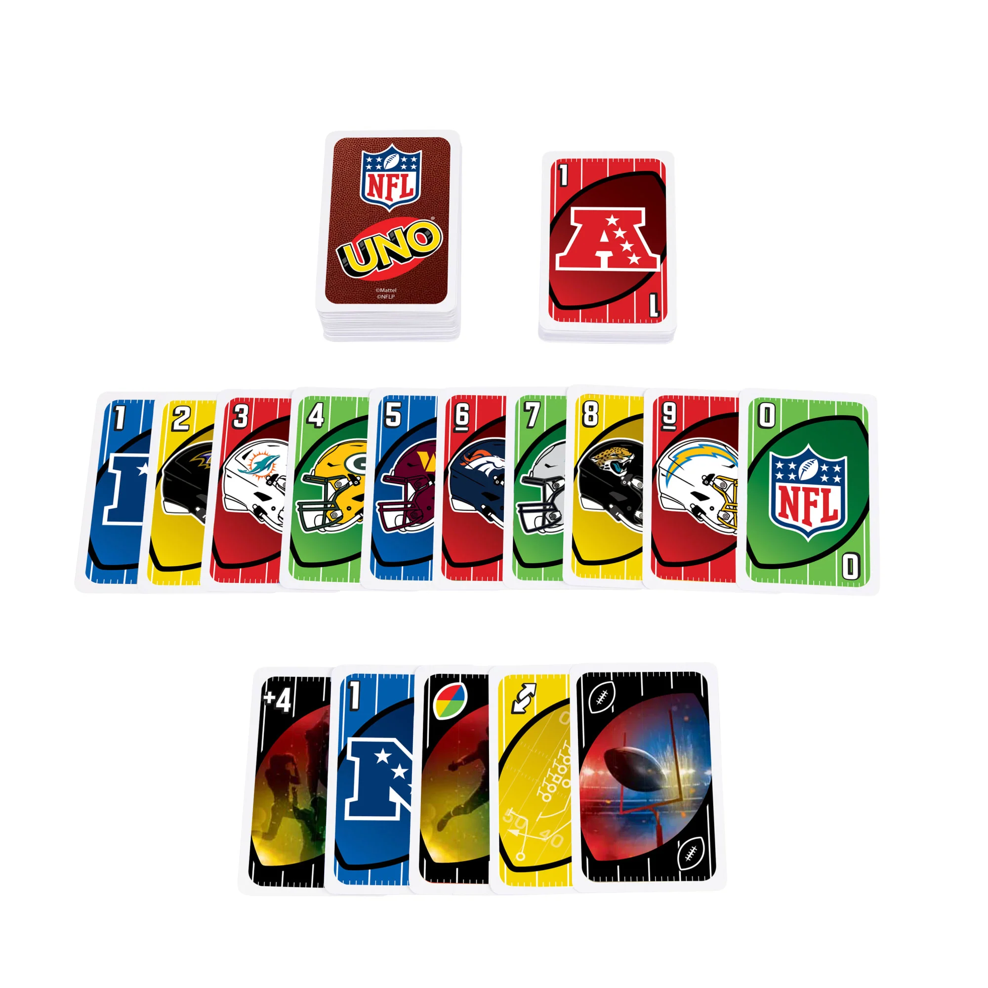 UNO NFL Card Game in Storage & Travel Tin For Kids, Adults & Family Night, Features All 32 NFL Teams