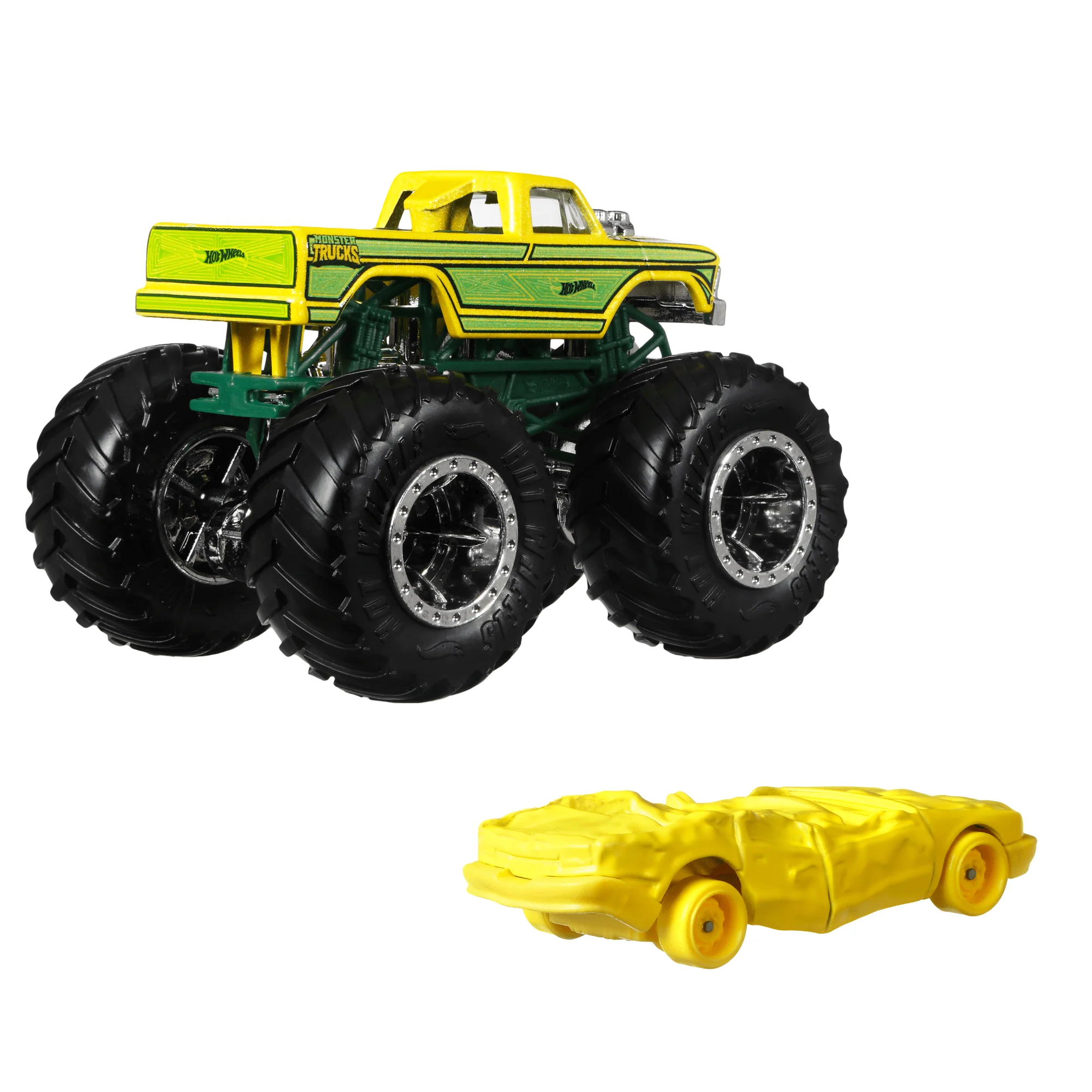 Hot Wheels Monster Trucks Veh��culo de Juguete Cami��n Highriders Midwest Madness + Sudden Stop Amarillo