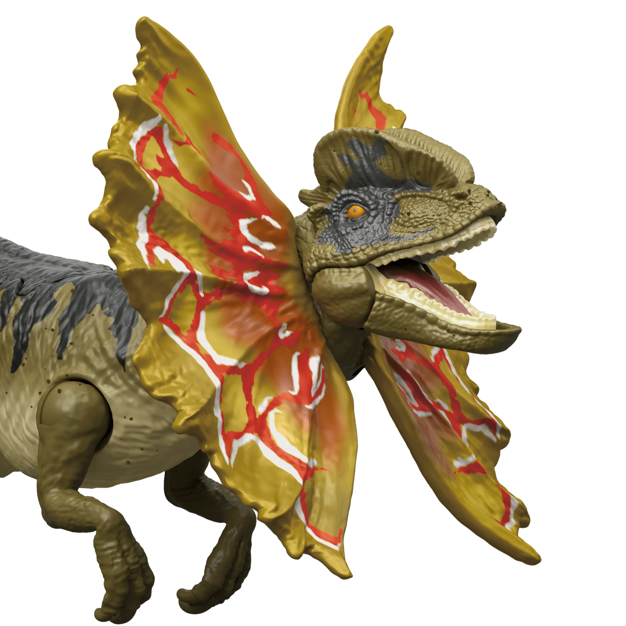 Jurassic World Strike Attack Dilophosaurus Dinosaur Action Figure Toy With Single Strike Action