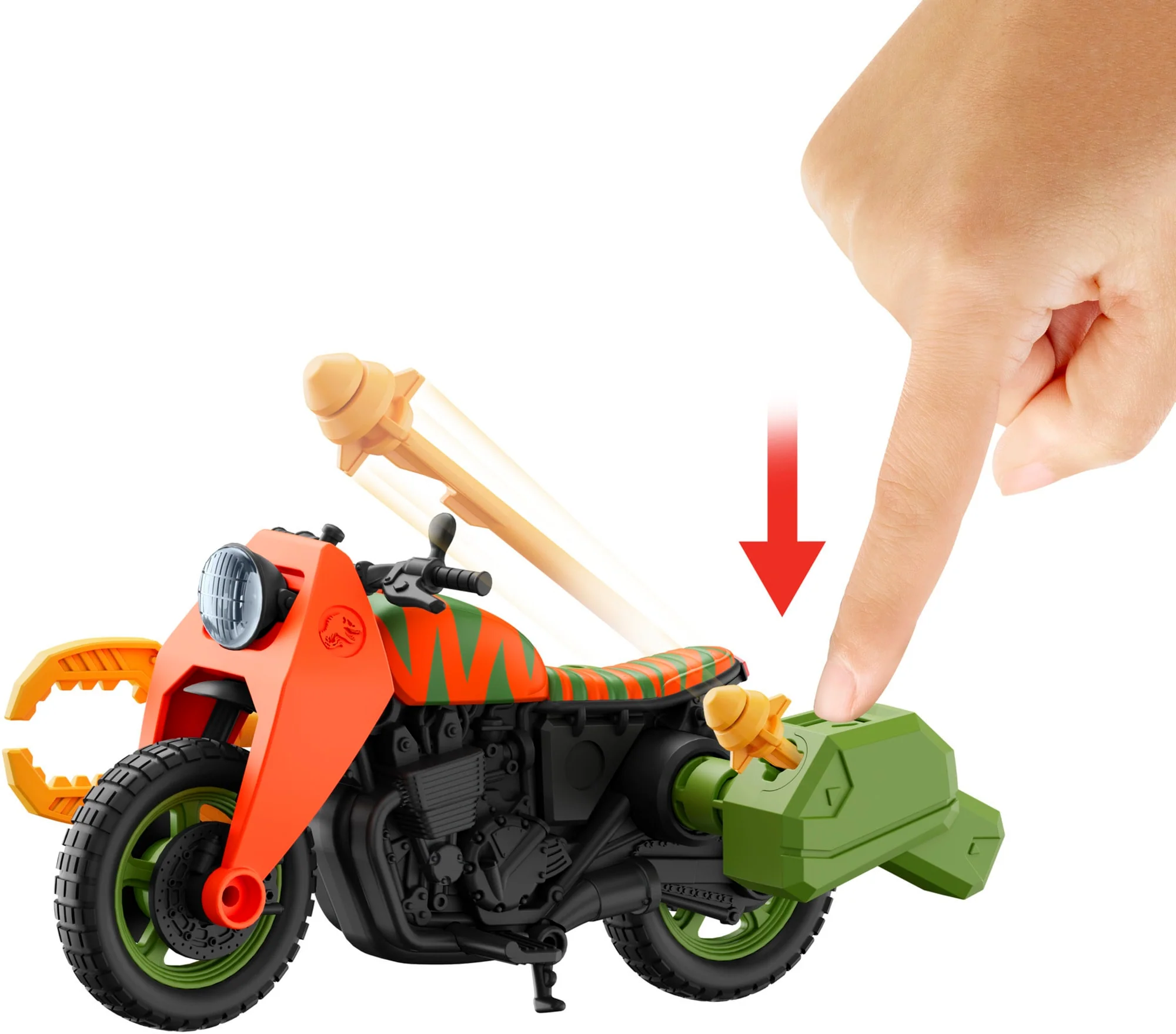 Jurassic Park ��93 Classic Dennis Nedry Action Figure, Motorcycle & Dinosaur Toy Set, 3.75-in Scale