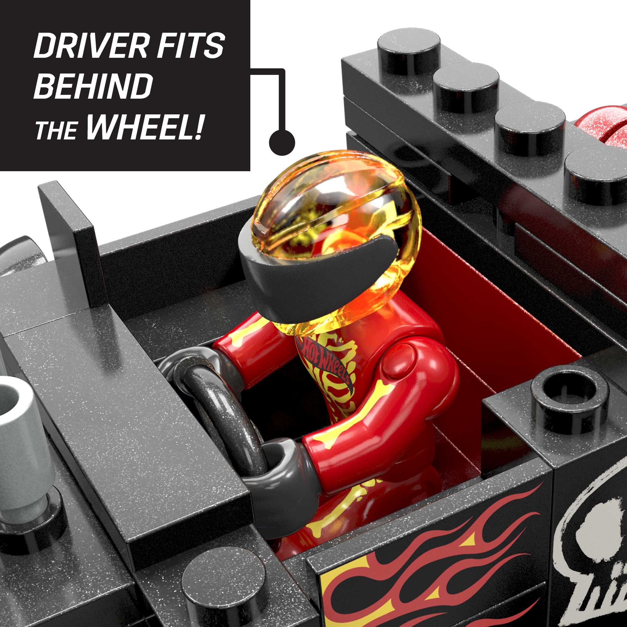 MEGA Hot Wheels Bone Shaker Crush Course Monster Truck Building Toy With 1 Figure (151 Pieces)