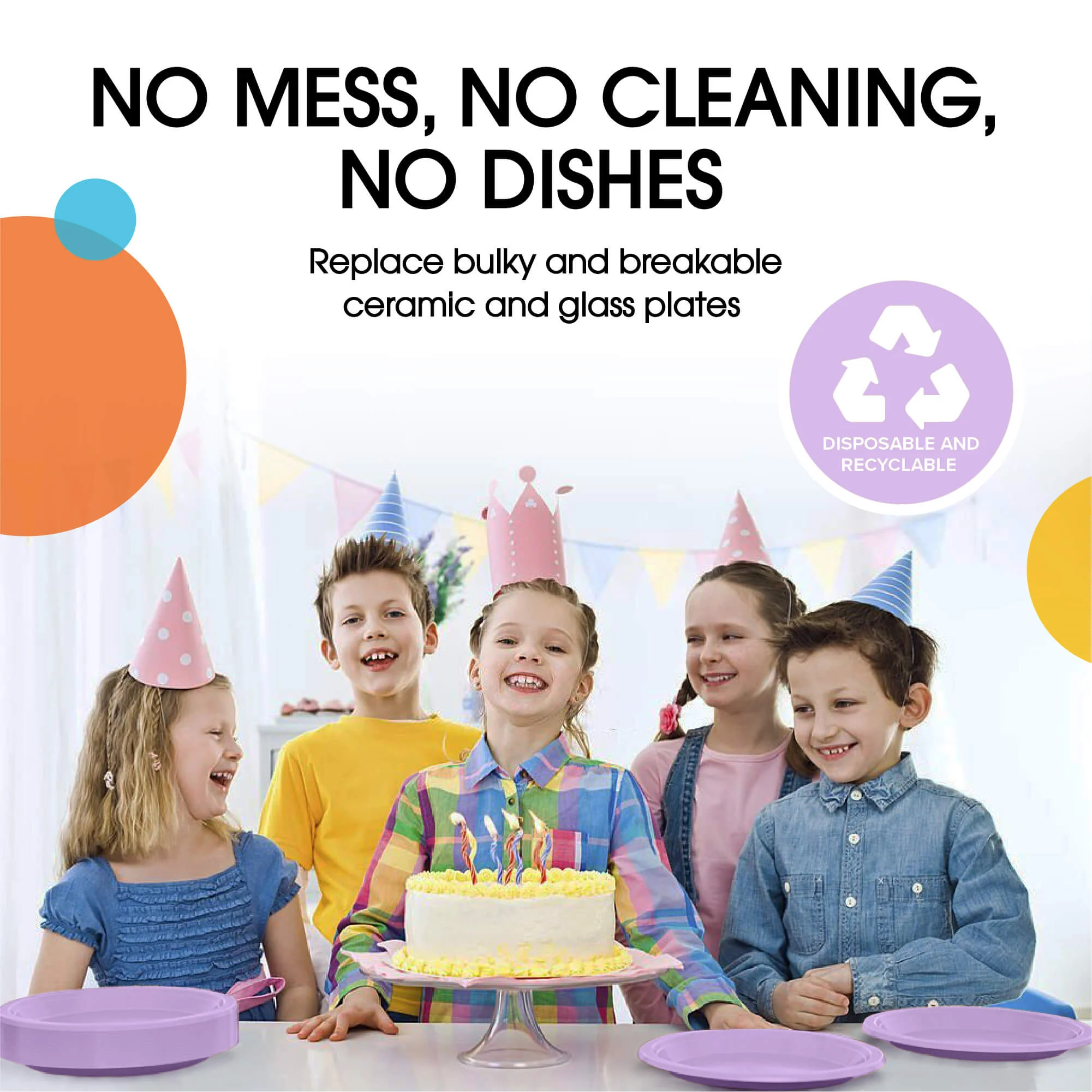 10 In. Lavender Plastic Plates | 50 Count