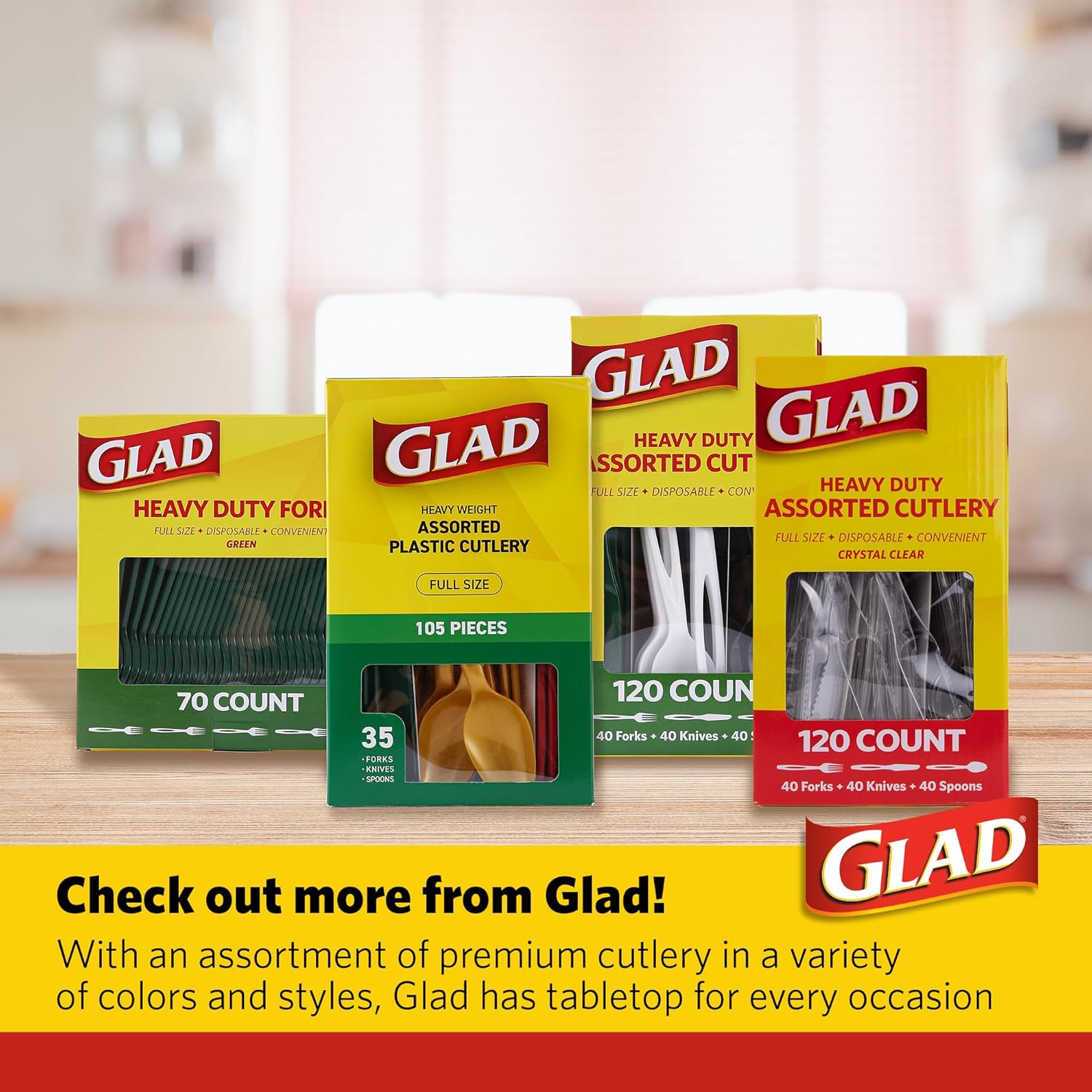Glad, 240 Count (Pack of 1), Clear Assorted Cutlery