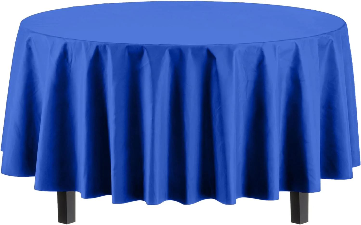 Dark Blue Round Plastic Table Cover