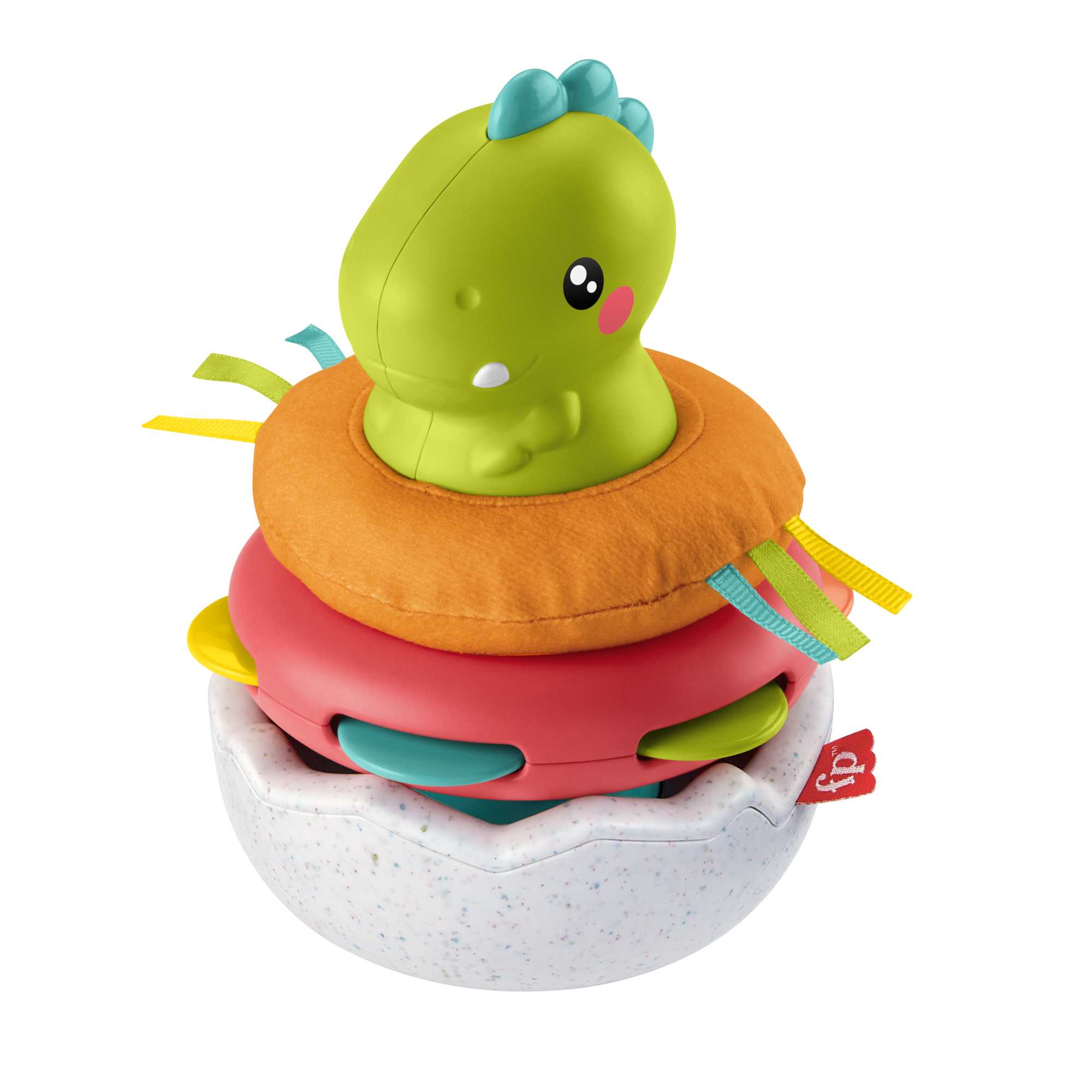 Fisher-Price Paradise Pals Baby Stacking Toy, Wobble & Stack Dinosaur, 4 Pieces