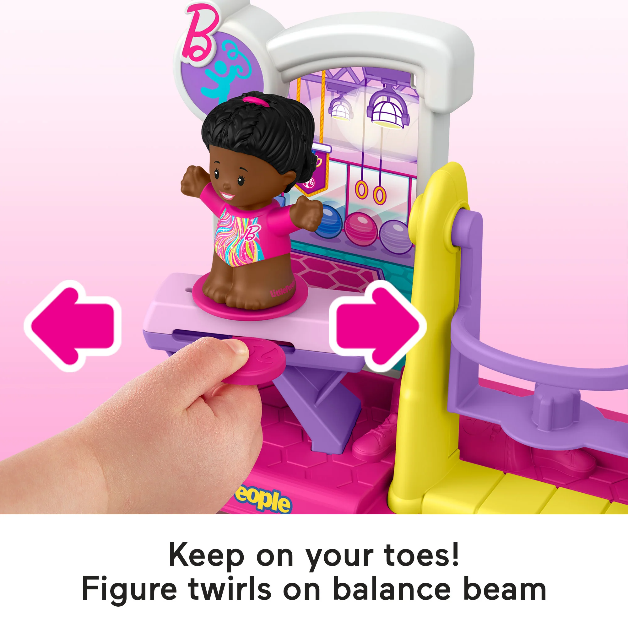 Fisher Price Little People Barbie Gymnastics Playset For Toddlers & Preschool Kids, 1 Figure