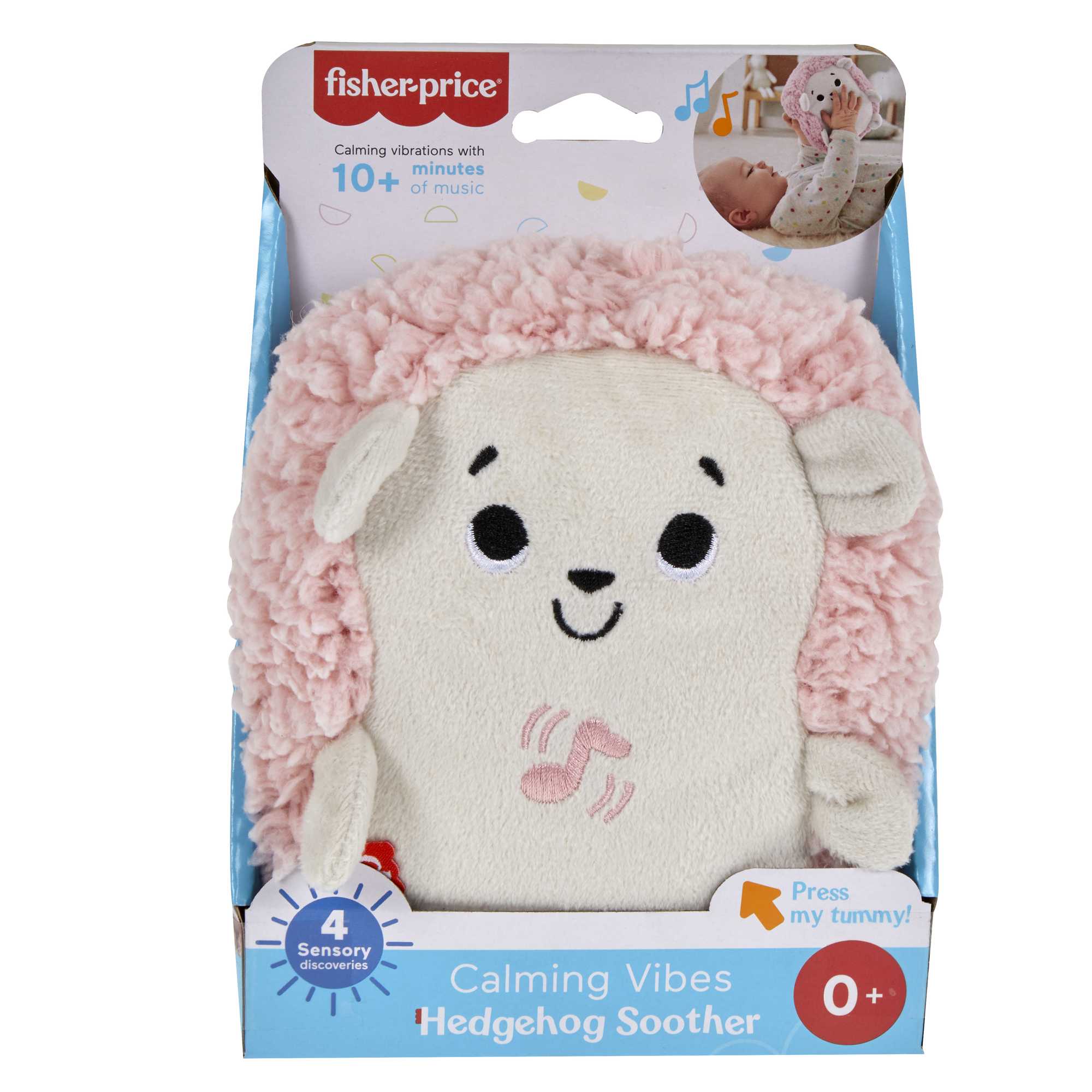 Fisher-Price Calming Vibes Hedgehog Soother, Pink Plush Sound Machine