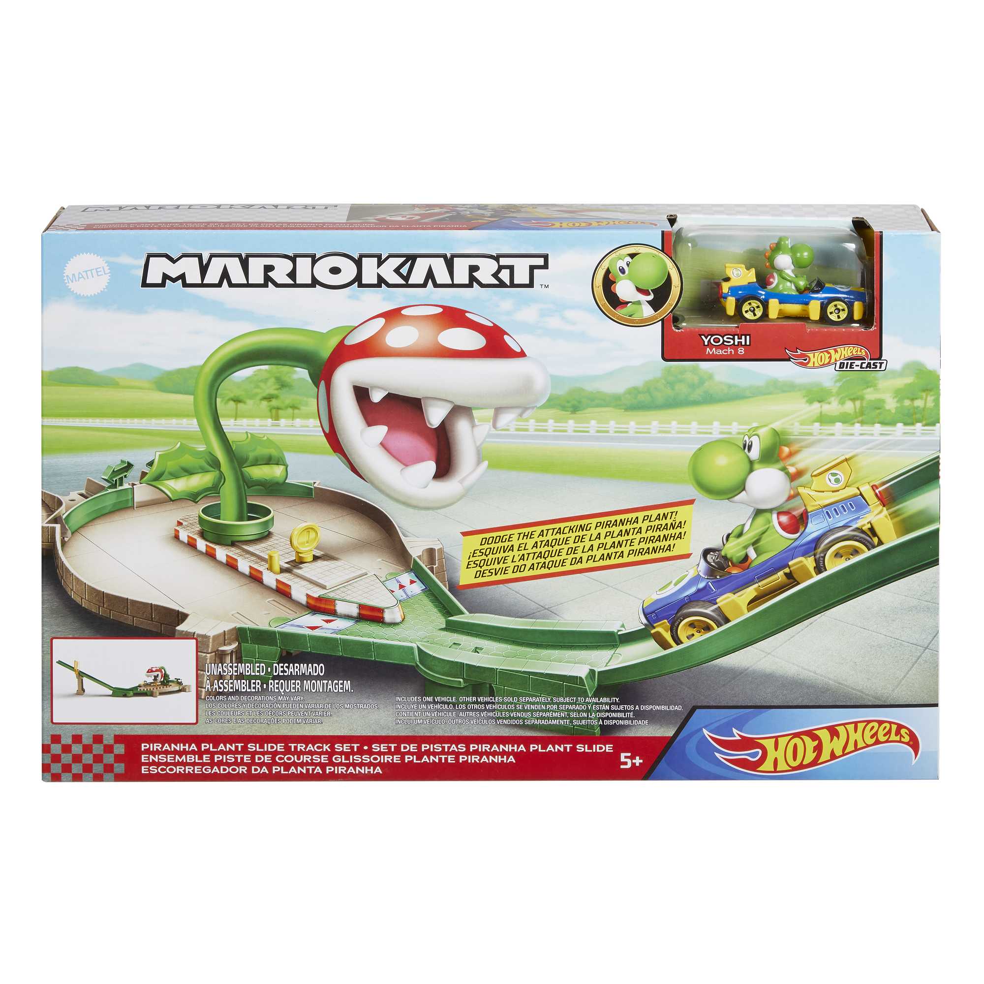 Hot Wheels Mario Kart Piranha Plant Track Playset With 1 Toy Car