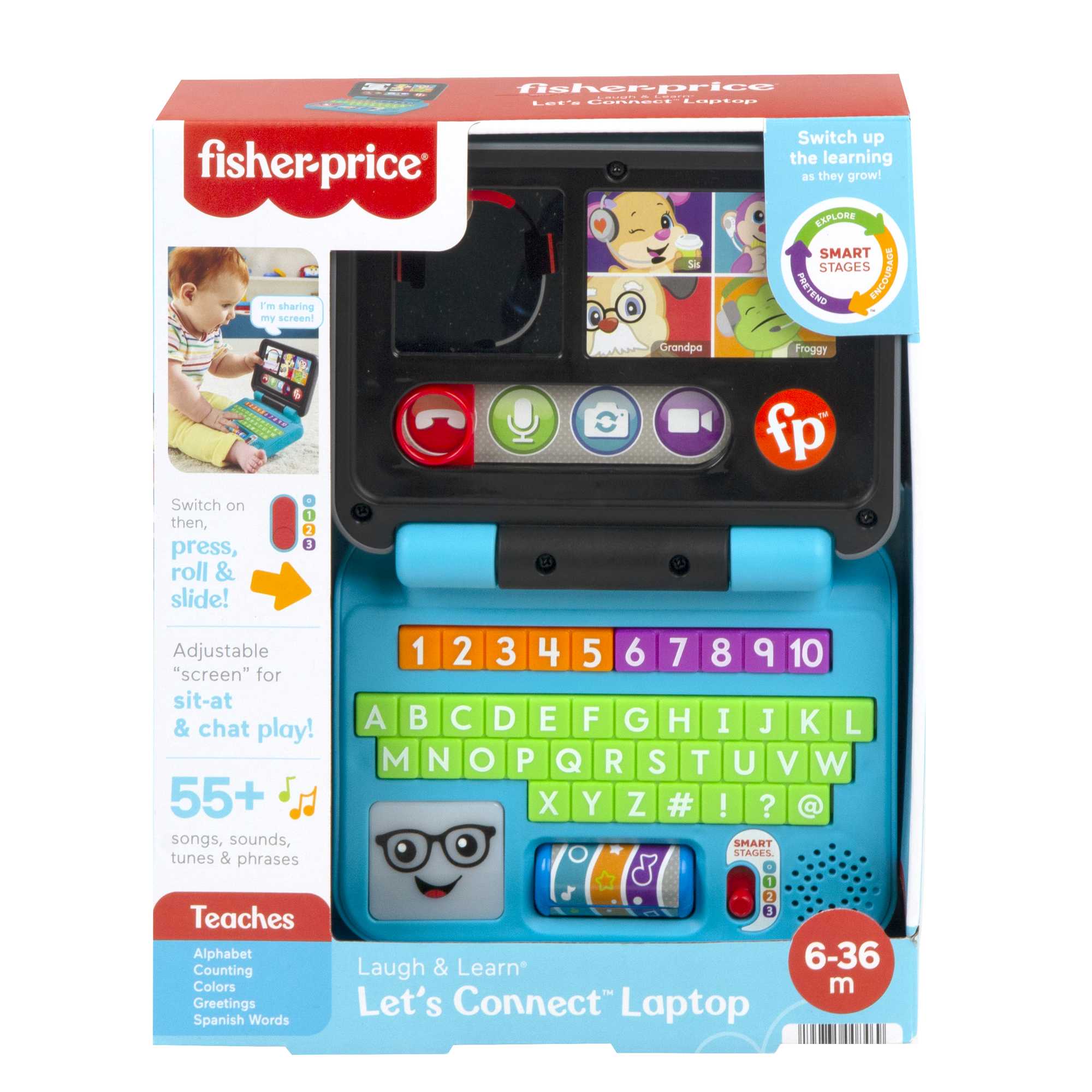 Fisher-Price Laugh & Learn Let's Connect Laptop Baby & Toddler Electronic Learning Toy