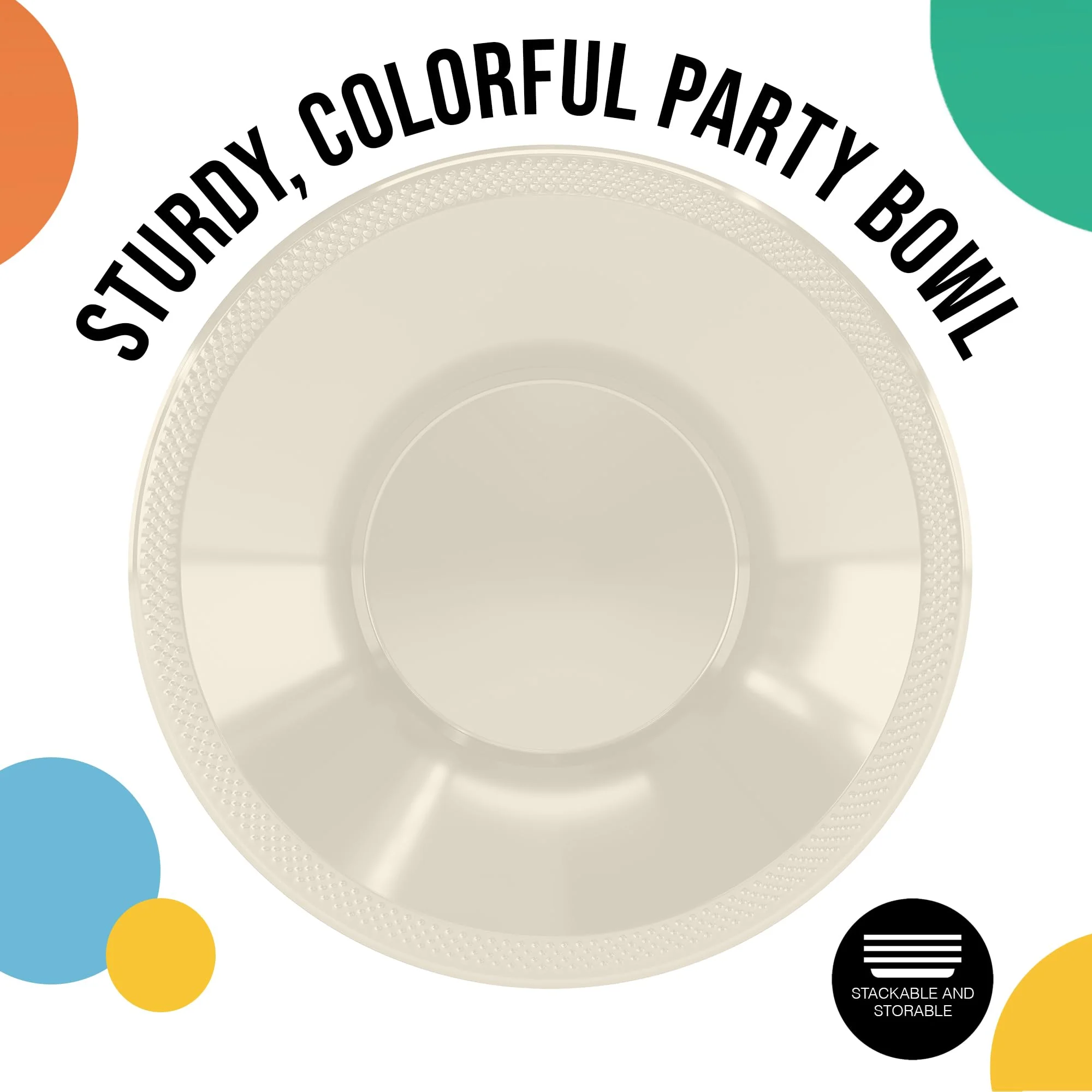 12 Oz. Ivory Plastic Bowls | 50 Count