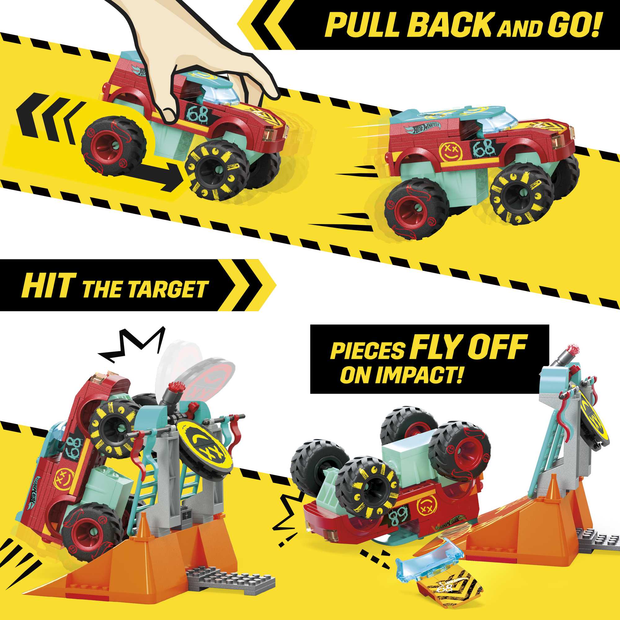 MEGA Hot Wheels Demo Derby Extreme Trick Course Monster Truck Building Toy (151 Pieces)