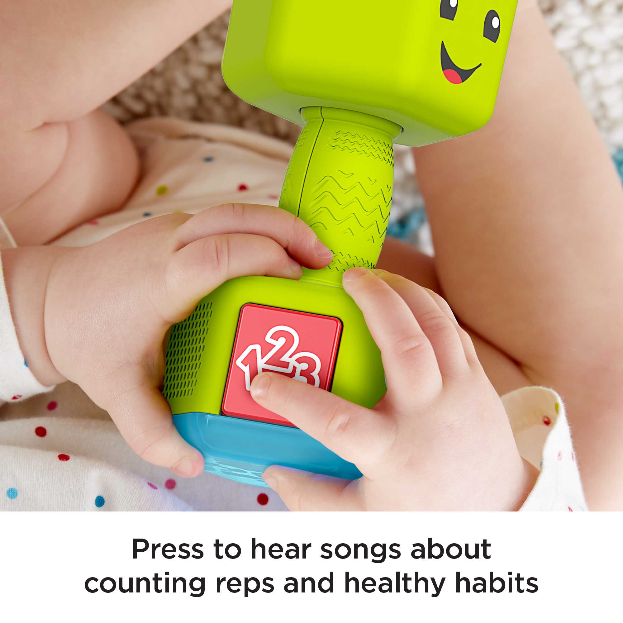 Fisher-Price Laugh & Learn Countin�� Reps Dumbbell Musical Rattle Toy For Infant & Toddler