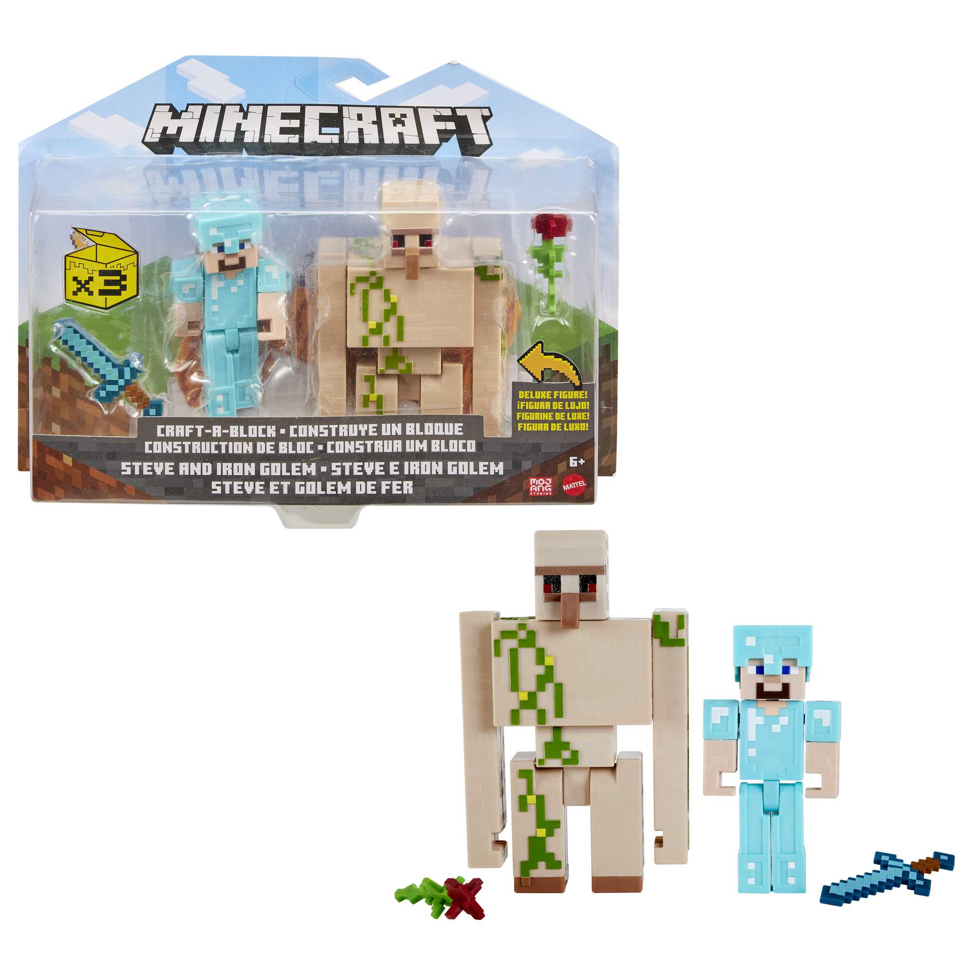 Minecraft Action Figures & Accessories 2-Pack, 3.25-Inch Scale Collectible Toys (Characters May Vary)