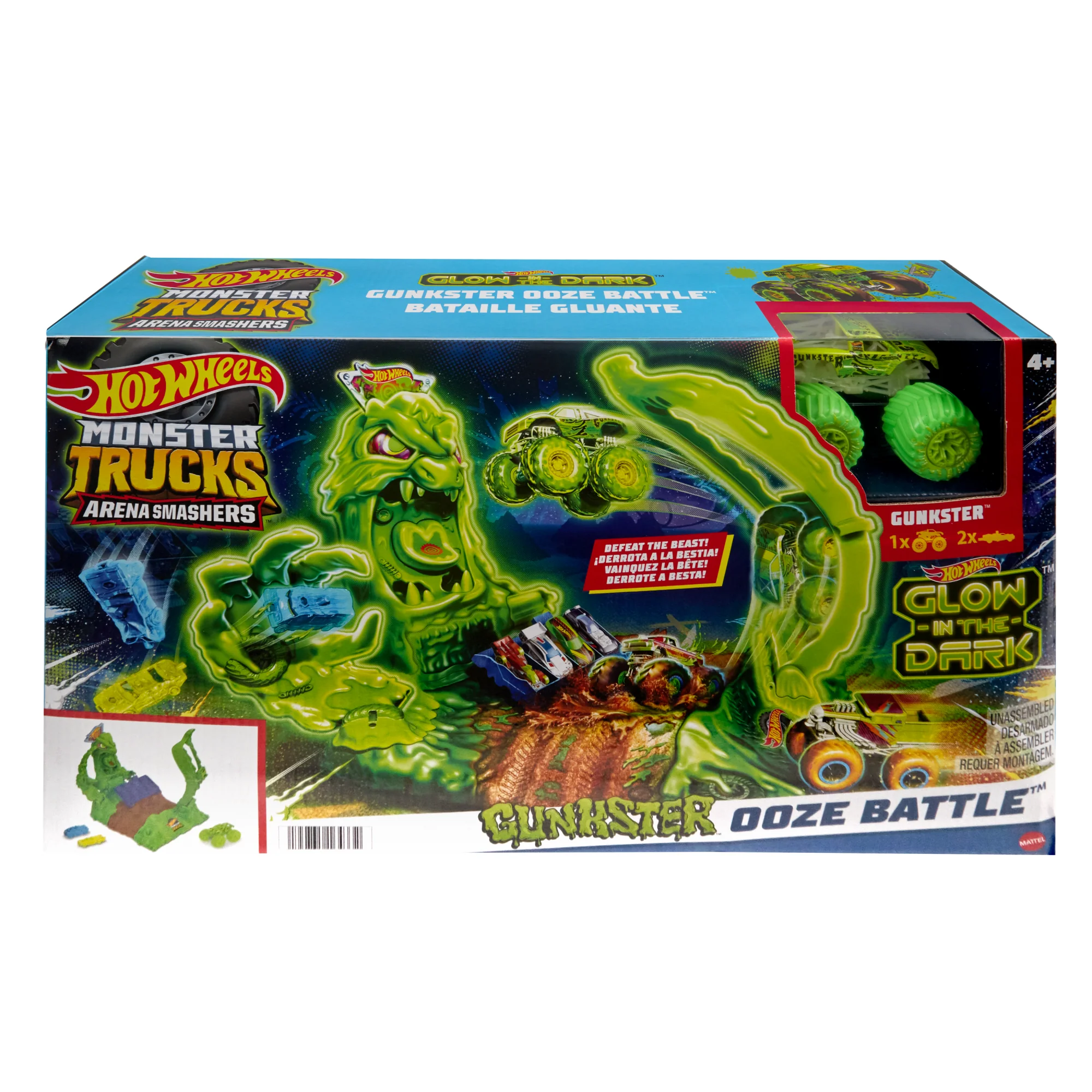 Hot Wheels Monster Trucks Pista de Brinquedo Arena De Demoli??o Glow In The Dark