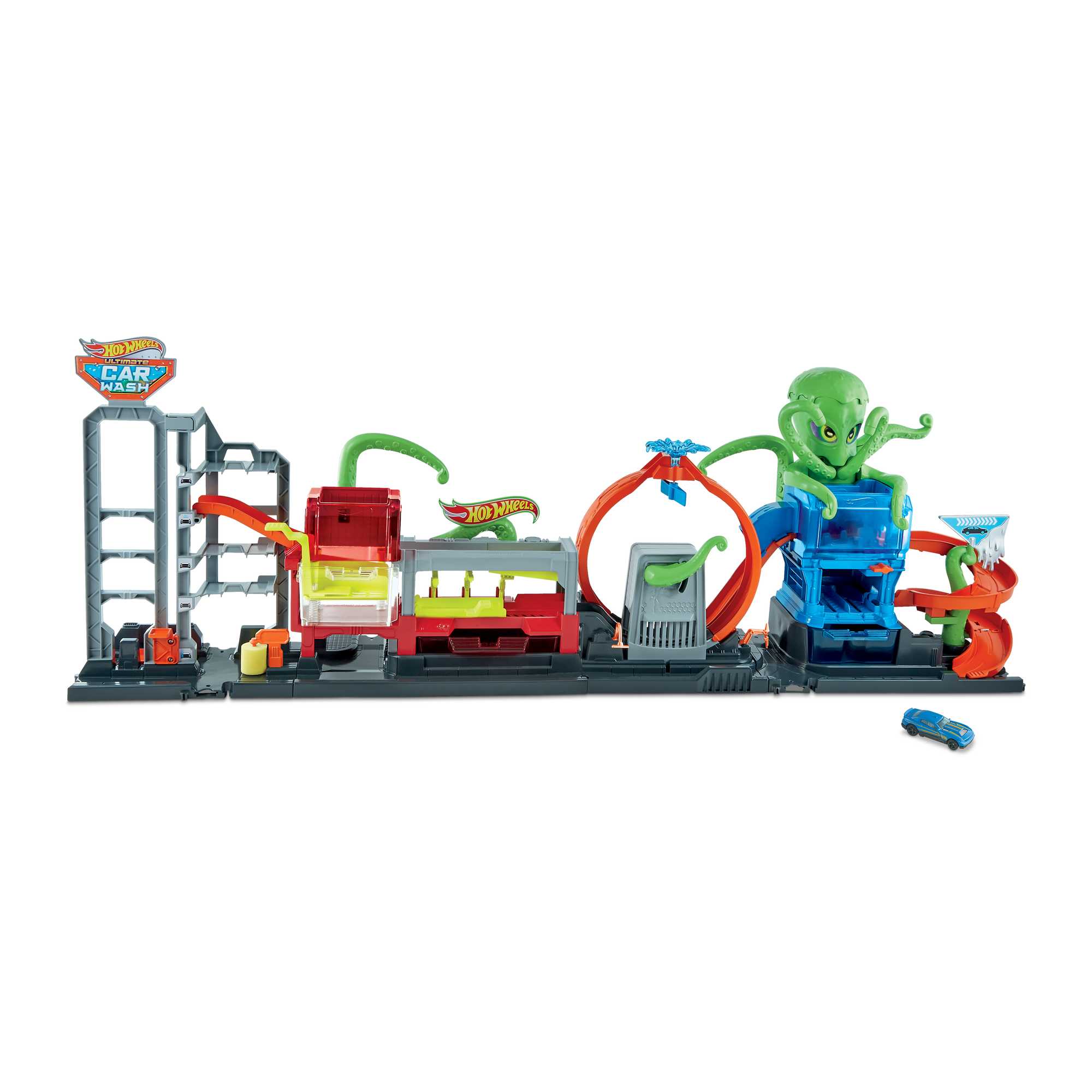 Hot Wheels City Ultimate Octo Car Wash Playset With 1 Color Reveal Car For Kids 4 Years & Up