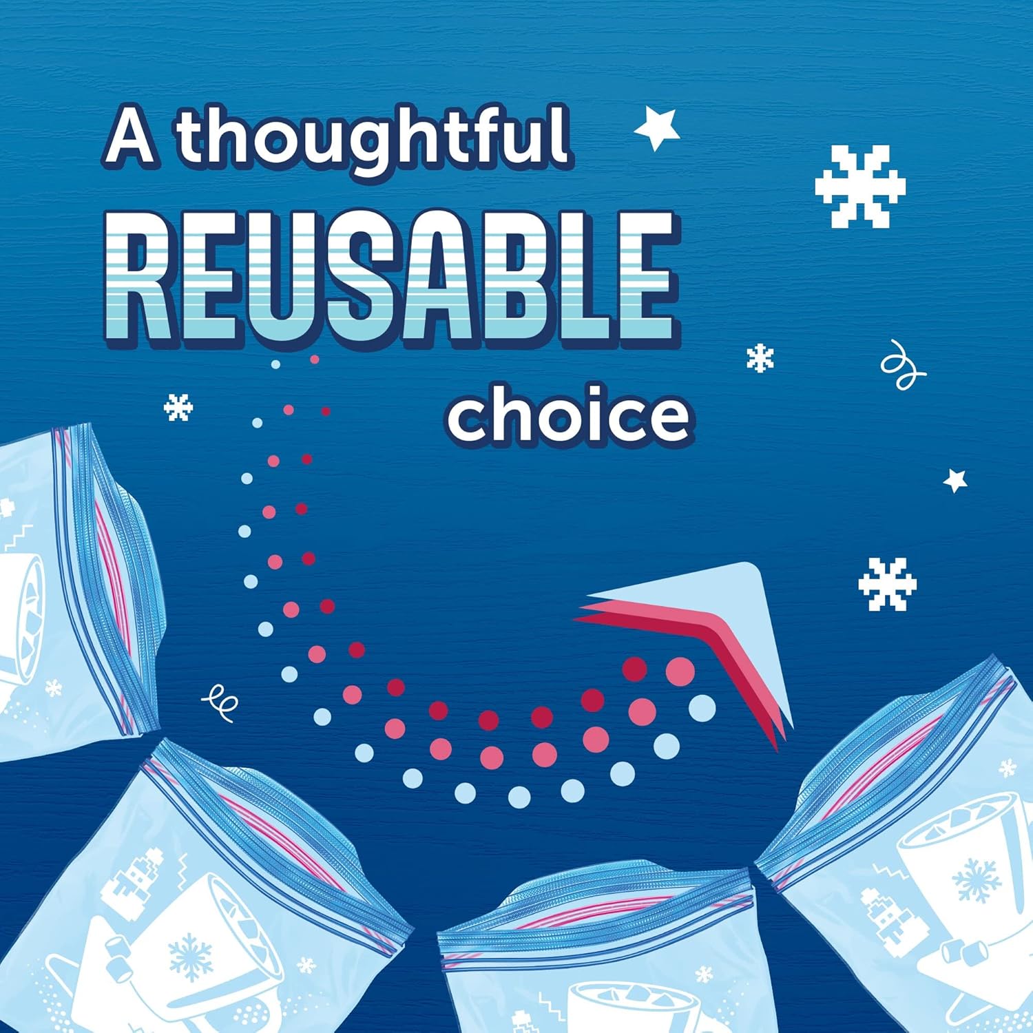 Ziploc Gallon Food Storage Freezer Bags, Stay Open Design with Stand-Up Bottom, Easy to Fill, 60 Count