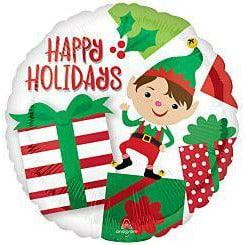 Anagram Happy Holidays Adorable Elf 17in Foil Balloon FLAT