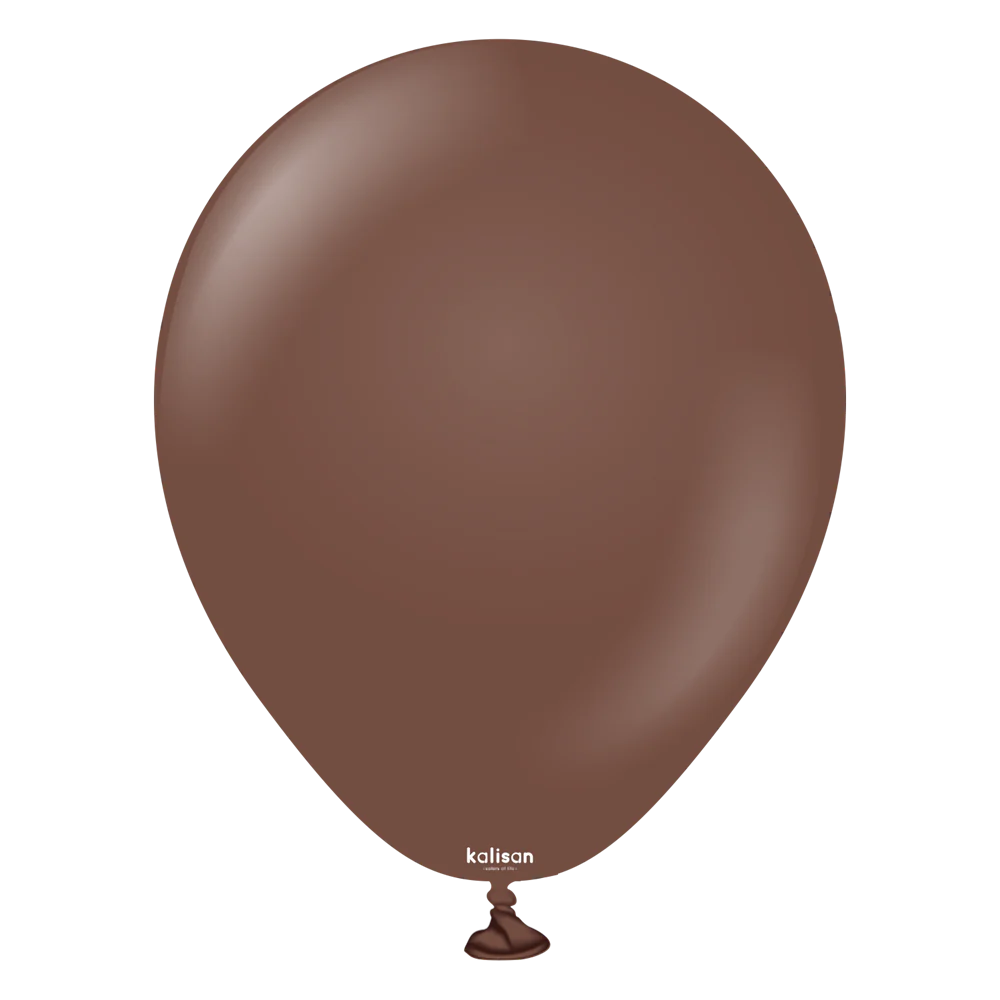 5 inch Kalisan Standard Chocolate Brown Latex Balloons 100ct