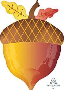 Anagram Thanksgiving Fall Acorn 18in Satin Foil Balloon FLAT
