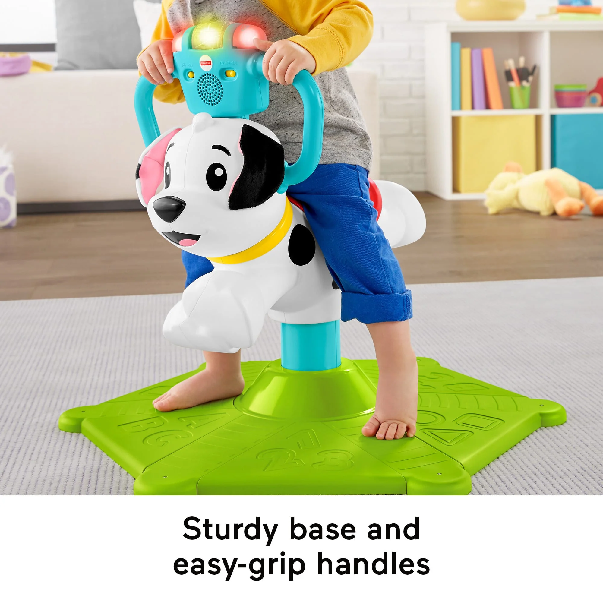 Fisher-Price Bounce And Spin Puppy, Stationary Musical Ride-On Toy