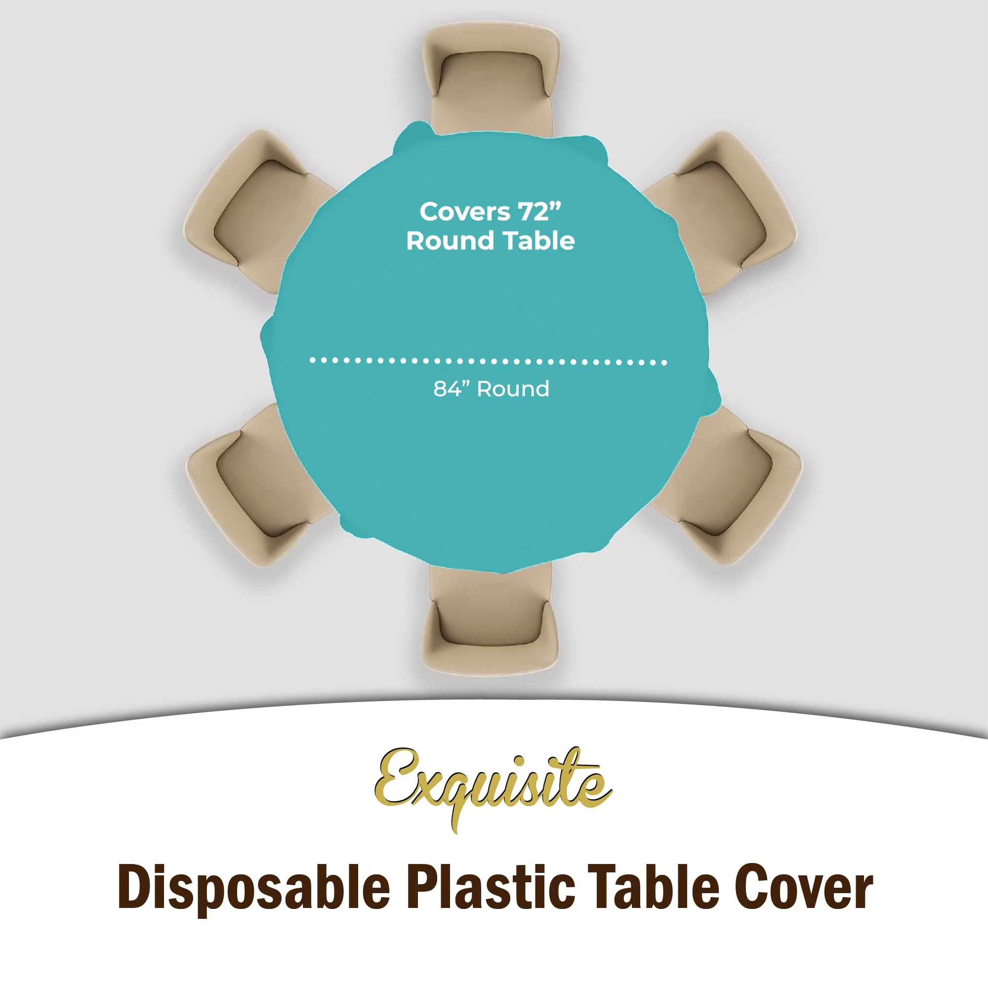 Round Aqua Blue Table Cover