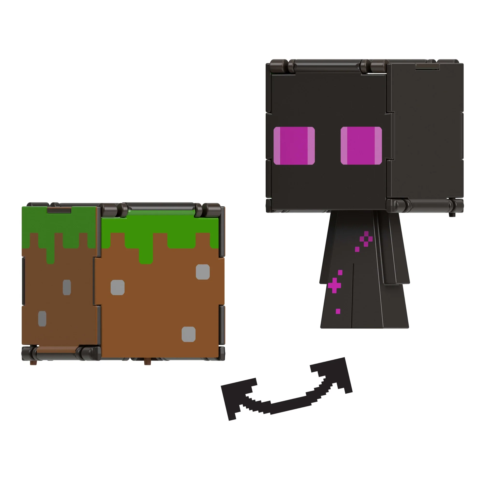 Minecraft Flippin�� Figs Figures Collection, 2-in-1 Fidget Play, 3.75-in Scale & Pixelated Design (Characters May Vary)
