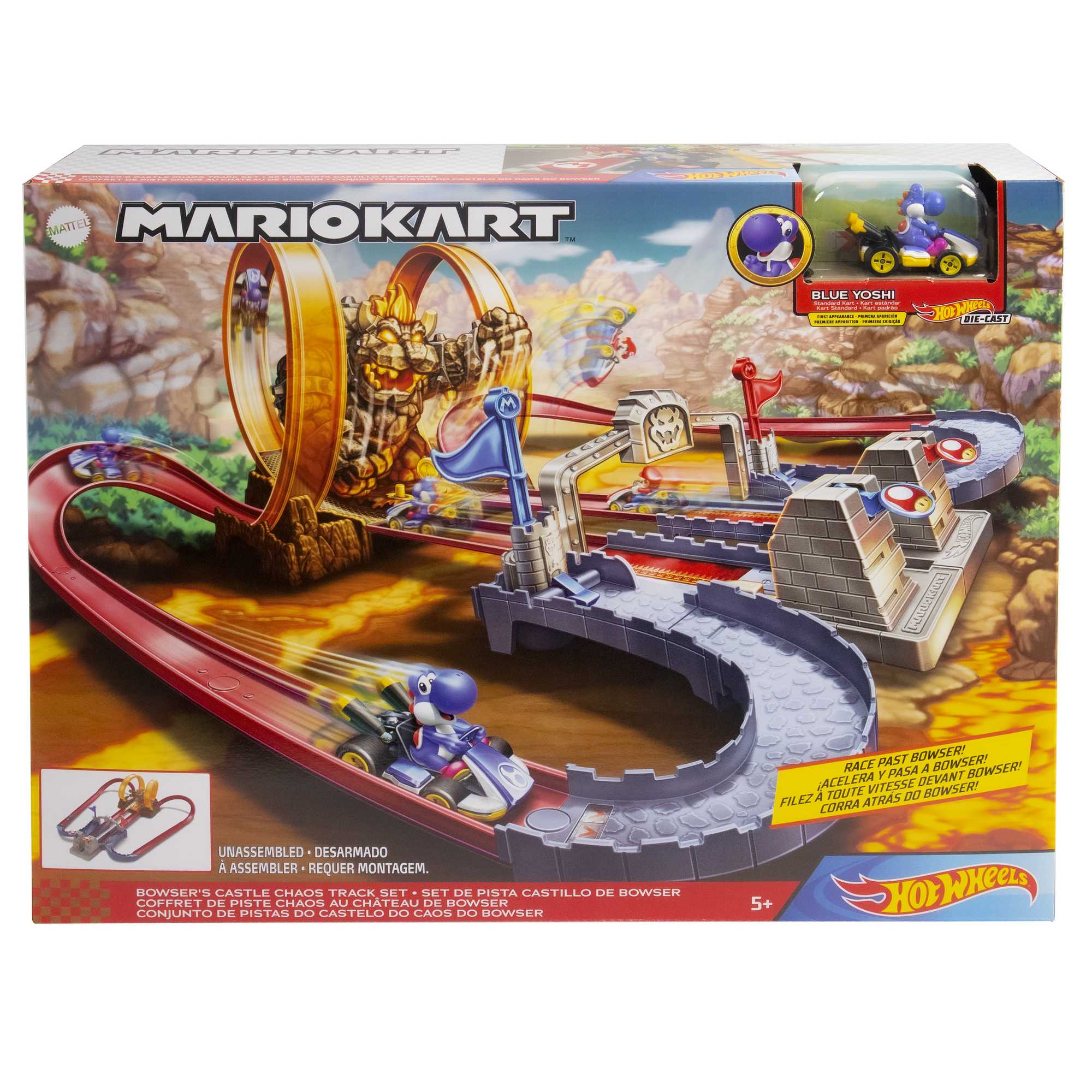 Hot Wheels Mario Kart Bowser's Castle Chaos Play Set
