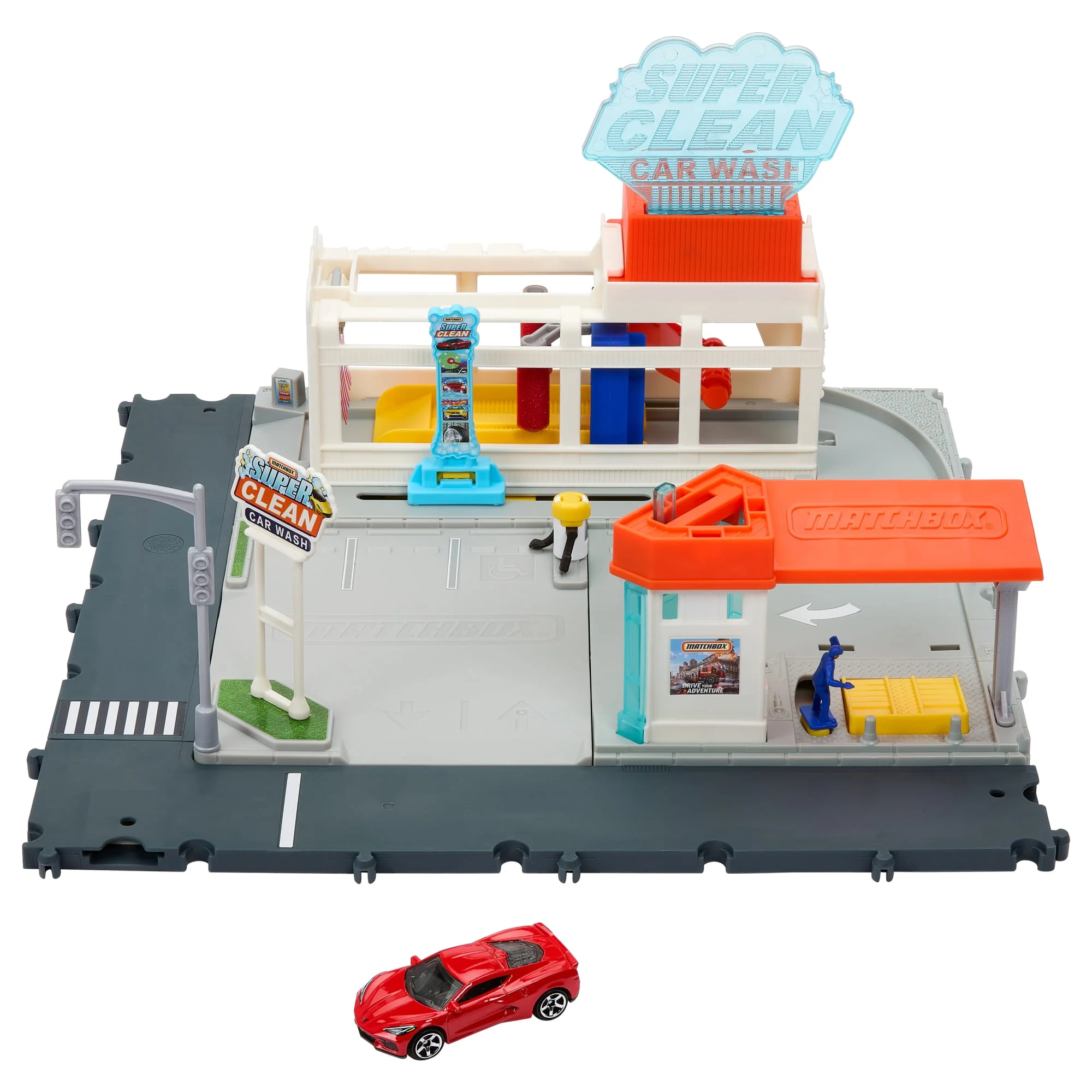 Matchbox Cars Playsets, Super Clean Carwash With 1 Matchbox Car