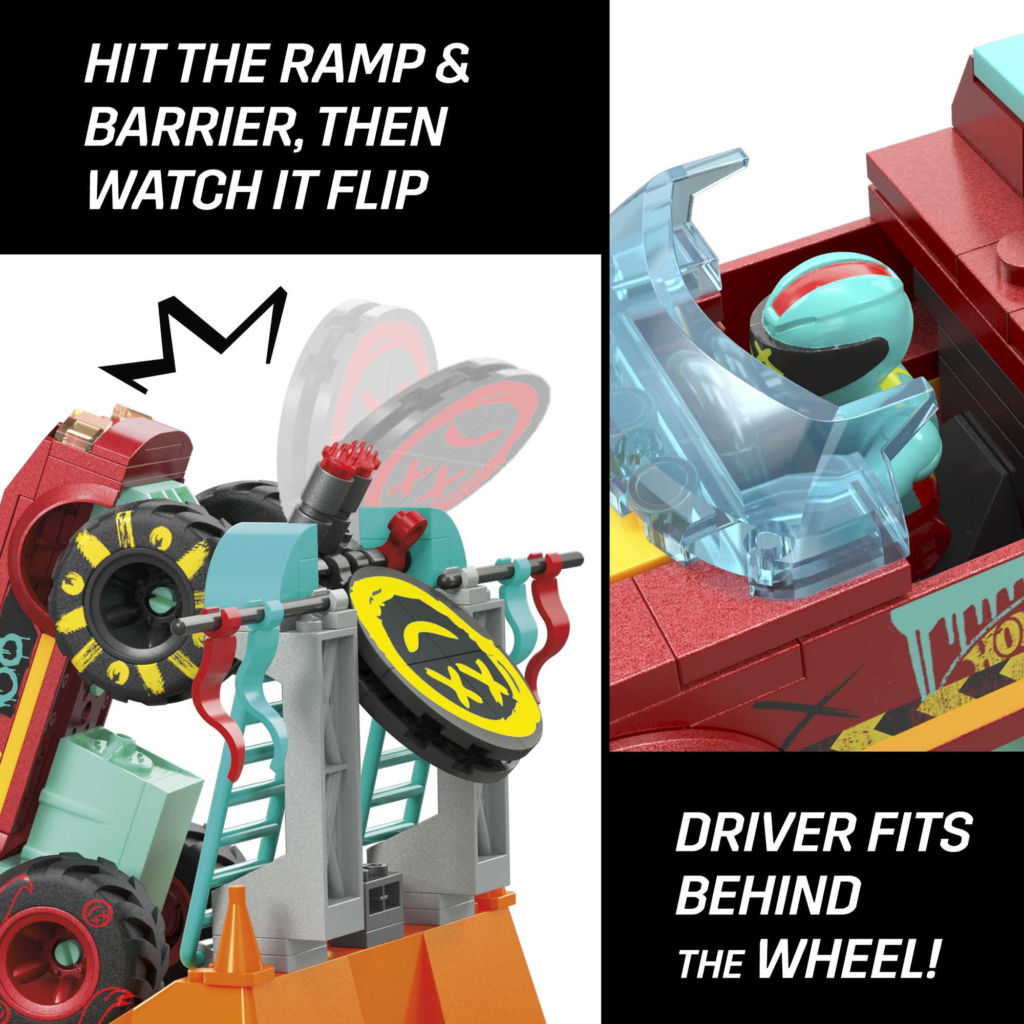 MEGA Hot Wheels Demo Derby Extreme Trick Course Monster Truck Building Toy (151 Pieces)