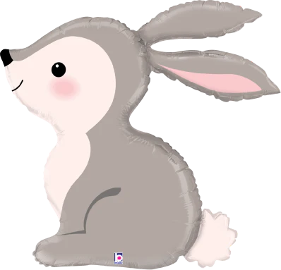 Betallic Woodland Bunny 31 inch Shaped Foil Balloon Packaged 1ct