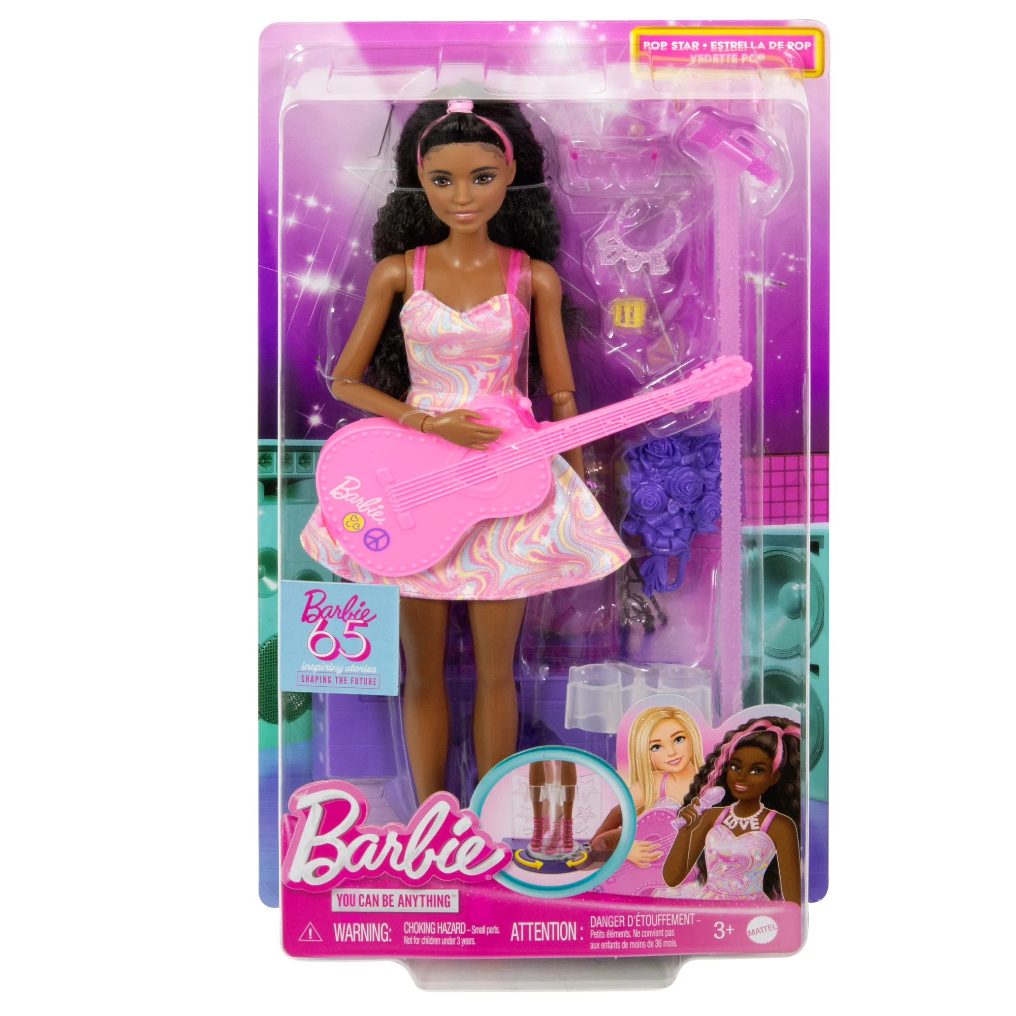 Barbie Pop Star Doll with Brown Hair & Pink Guitar