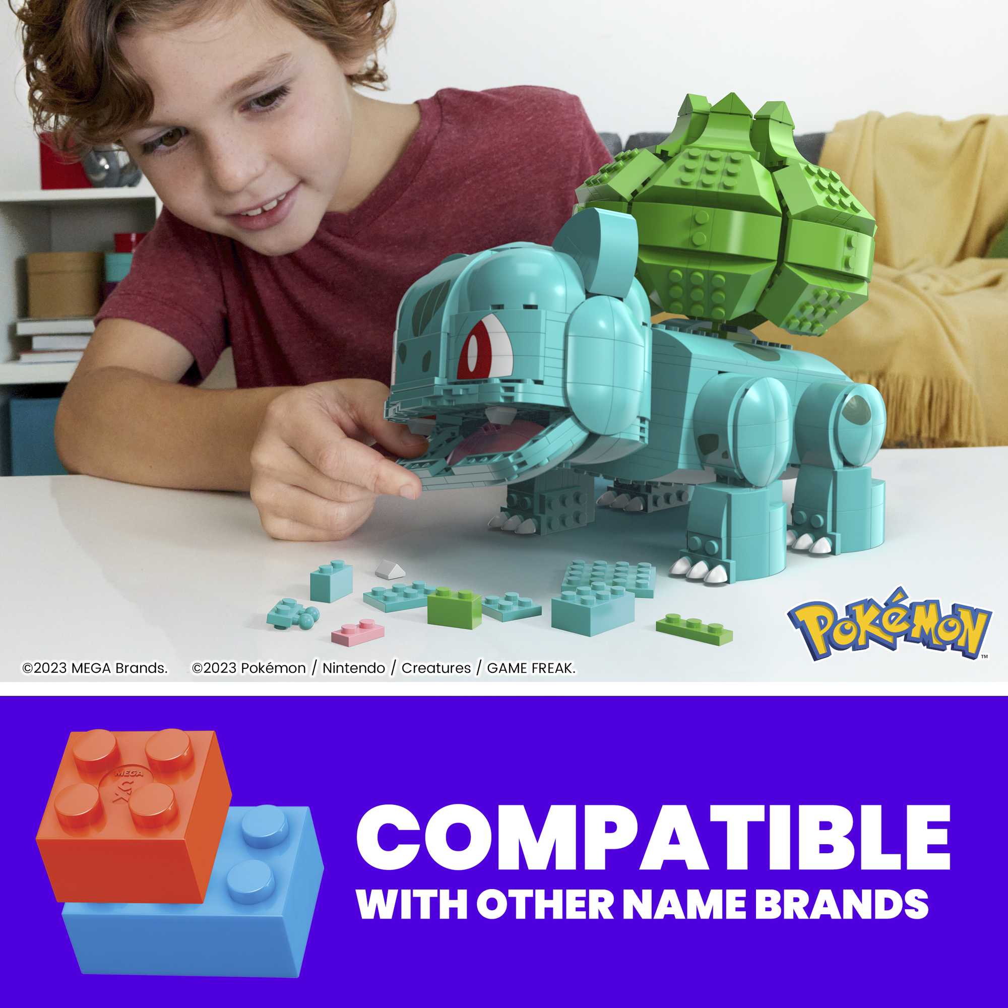 MEGA Pok��mon Jumbo Bulbasaur Building Toy Kit, With 1 Action Figure (789 Pieces) For Kids