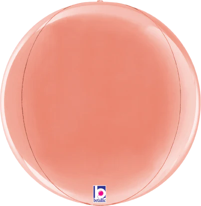 Betallic Dimensionals‚Ñ�?Rose Gold Globe 15 inch Multi-Sided Shaped Foil Balloon Packaged 1ct