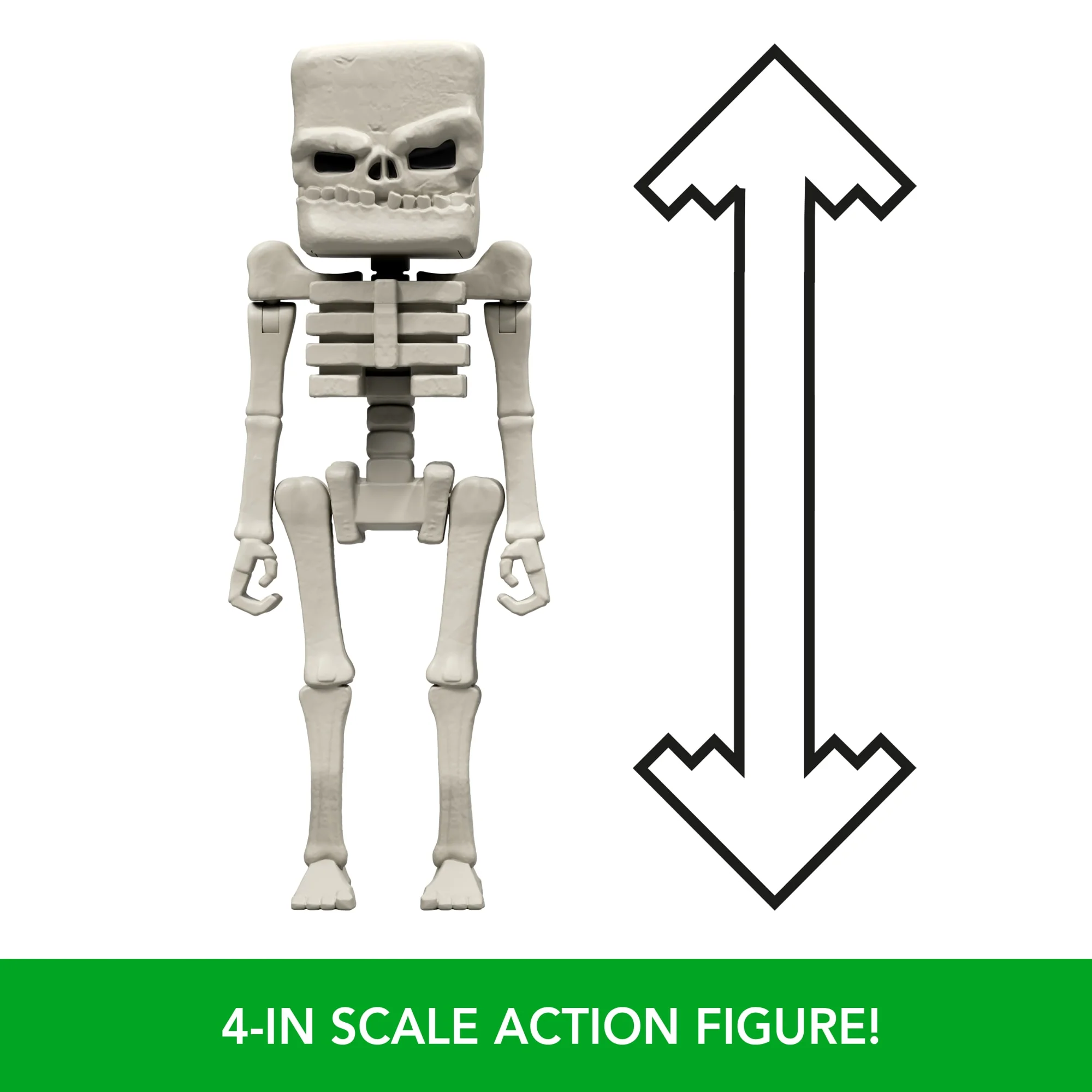 Minecraft Skeleton Action Figure & Accessories, 4-Inch Toy Set Inspired By A Minecraft Movie