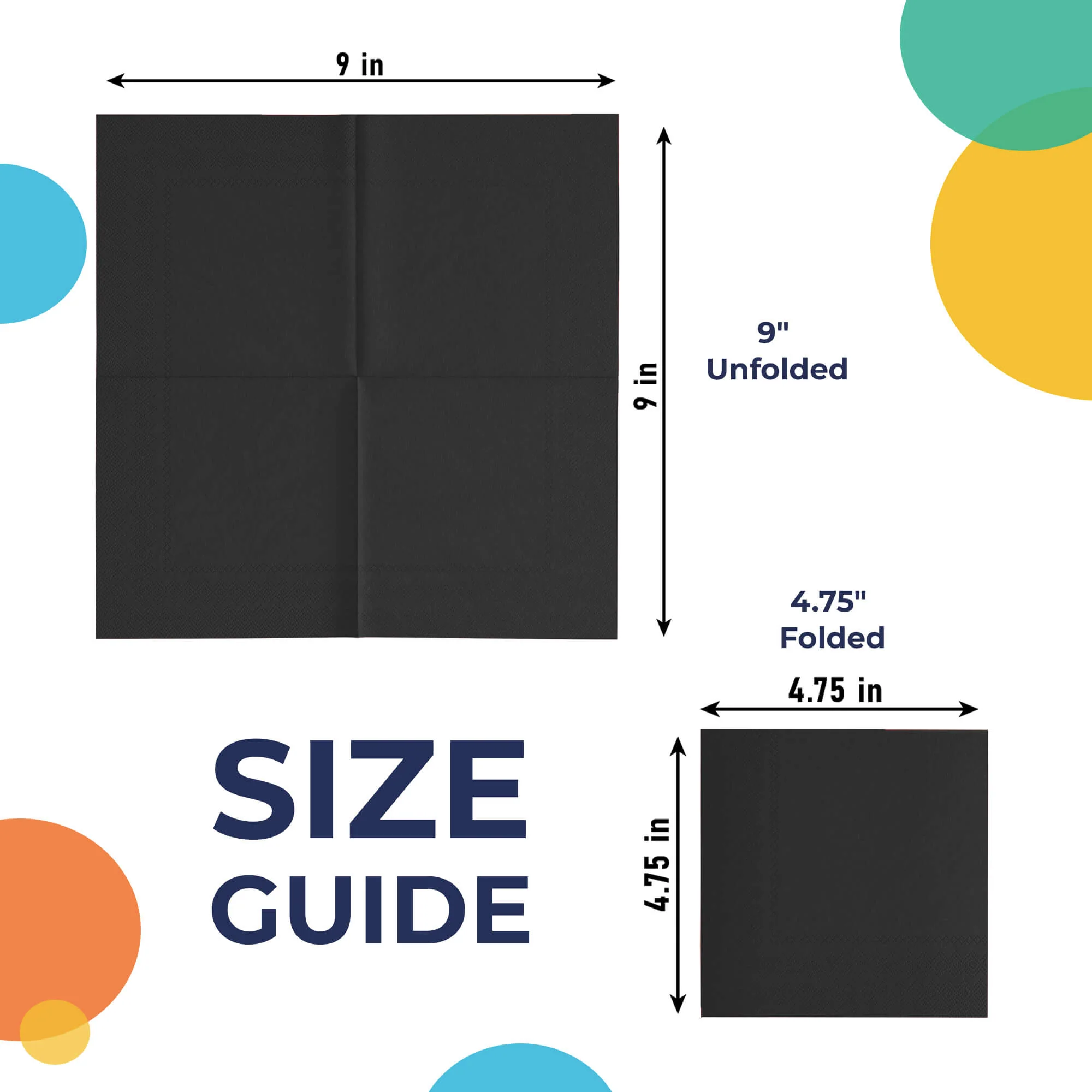 Black Beverage Napkins | 20 Count