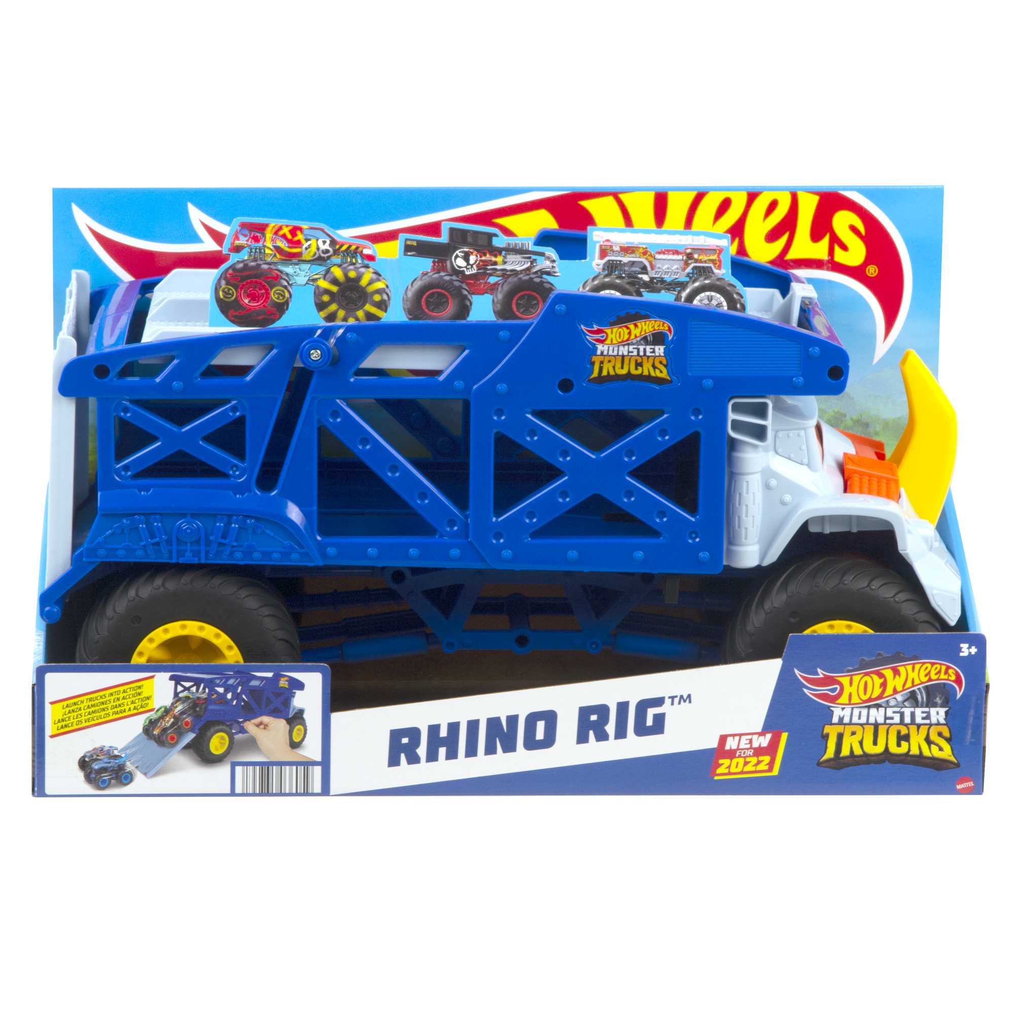 Hot Wheels Monster Trucks Monster Mover Rhino Hauler, Gift For Kids 3 Years & Up