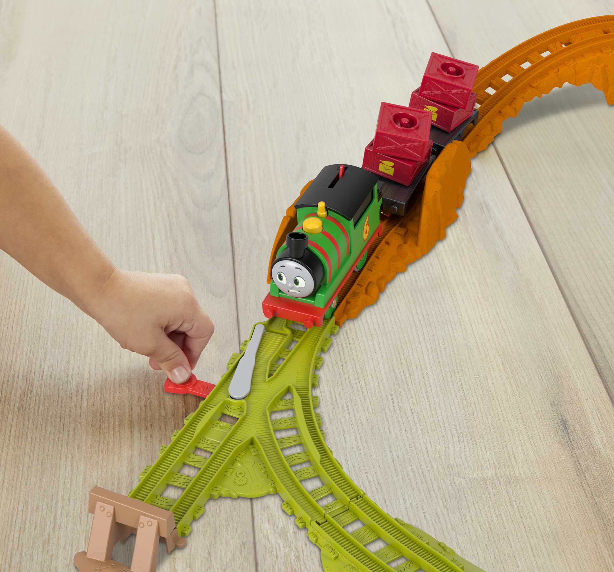 Thomas & Friends Percy's Cargo Run Motorized Toy Train & Track Set For Preschool Kids